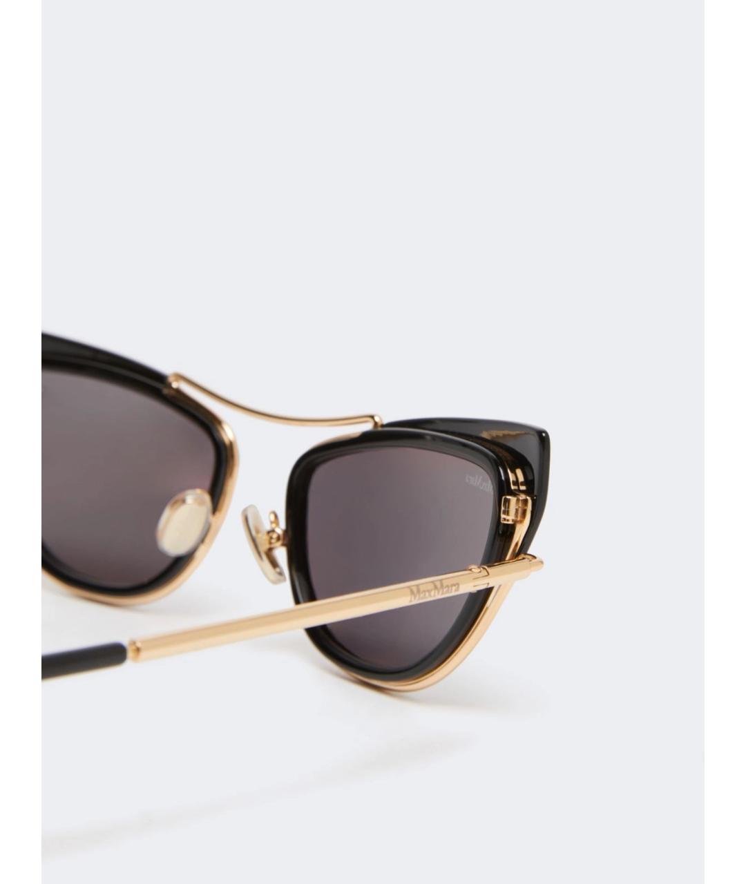 MAX MARA Черные металлические солнцезащитные очки, фото 4