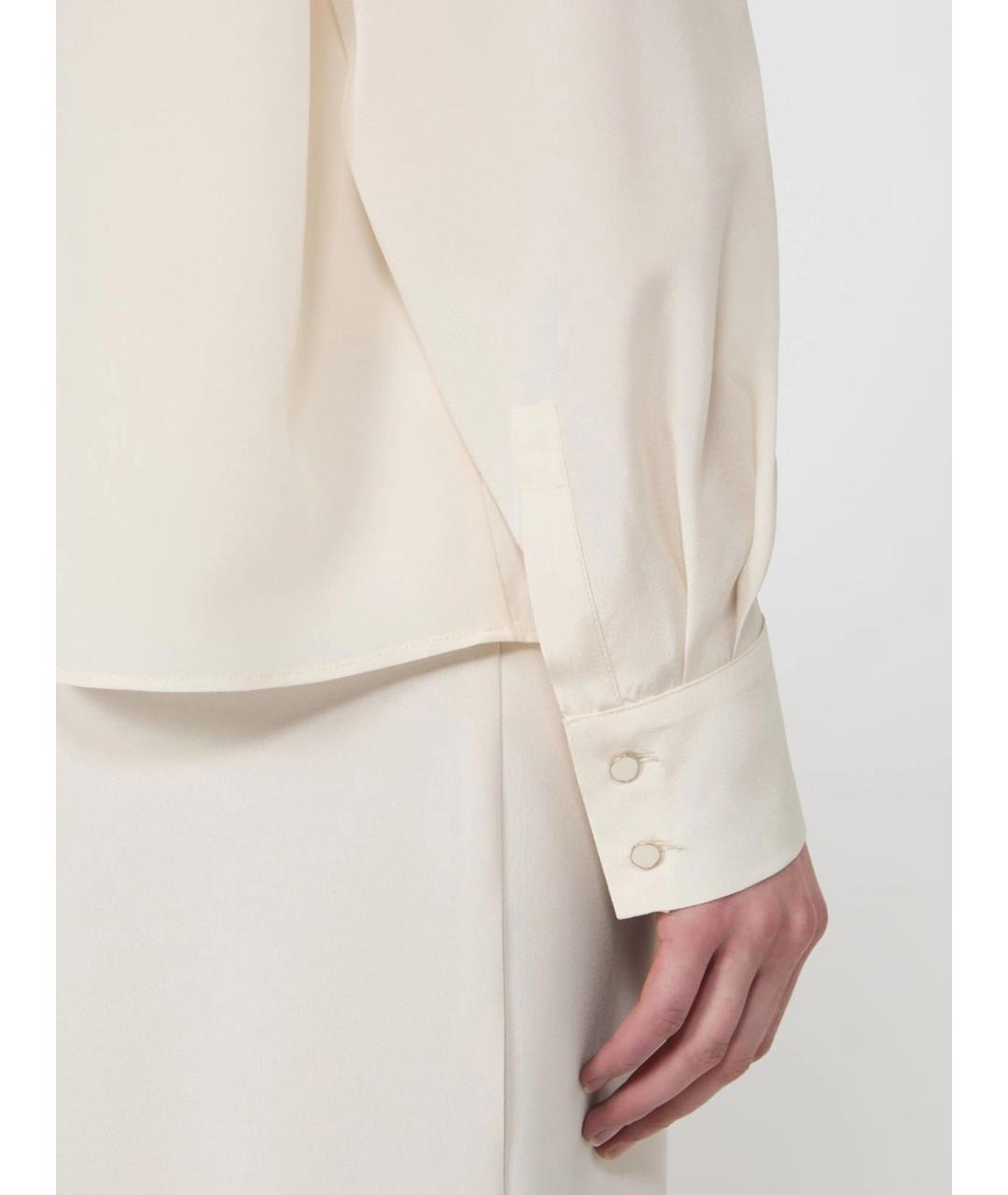 MAX MARA STUDIO Белая шелковая рубашка, фото 6