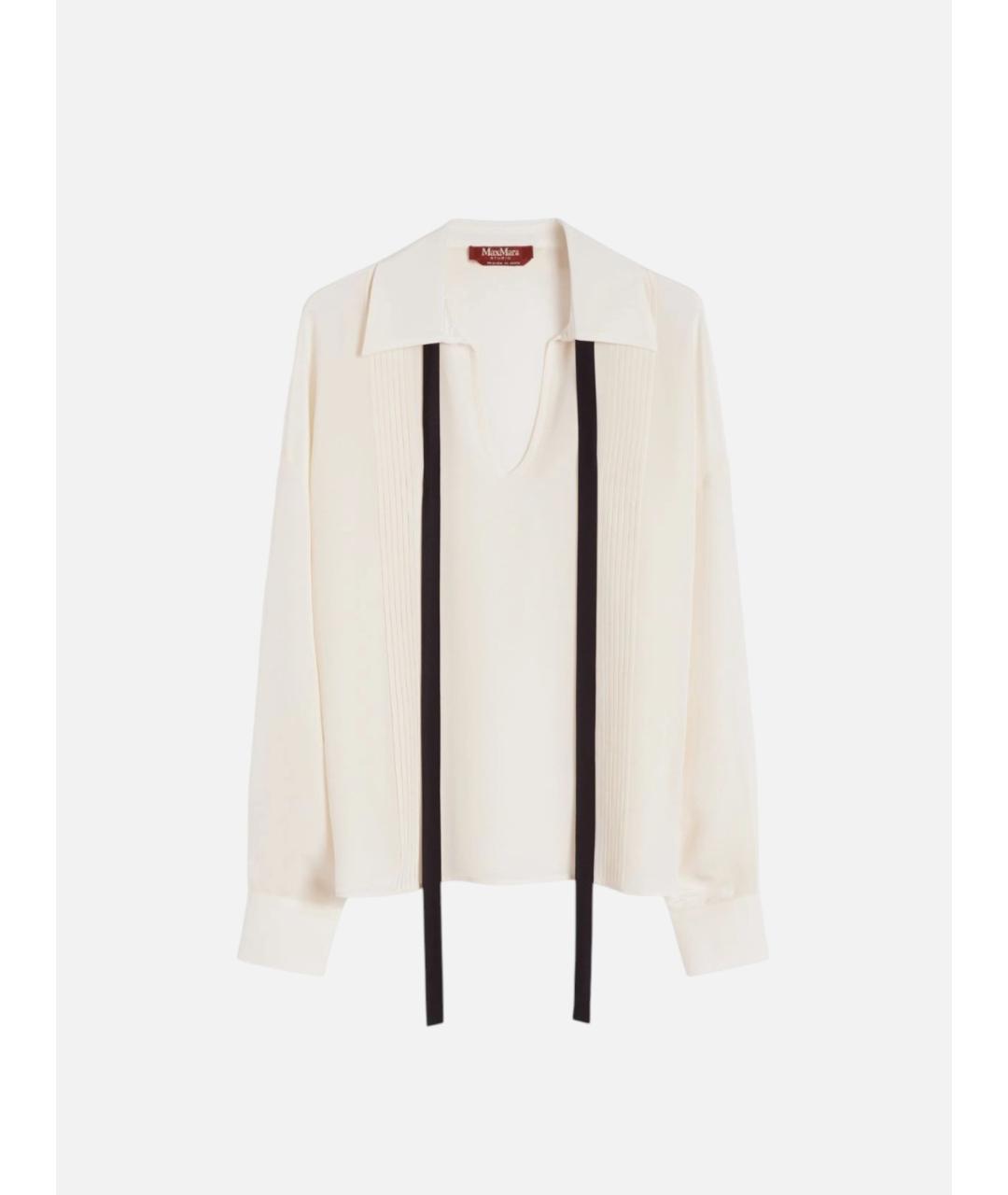 MAX MARA STUDIO Белая шелковая рубашка, фото 8