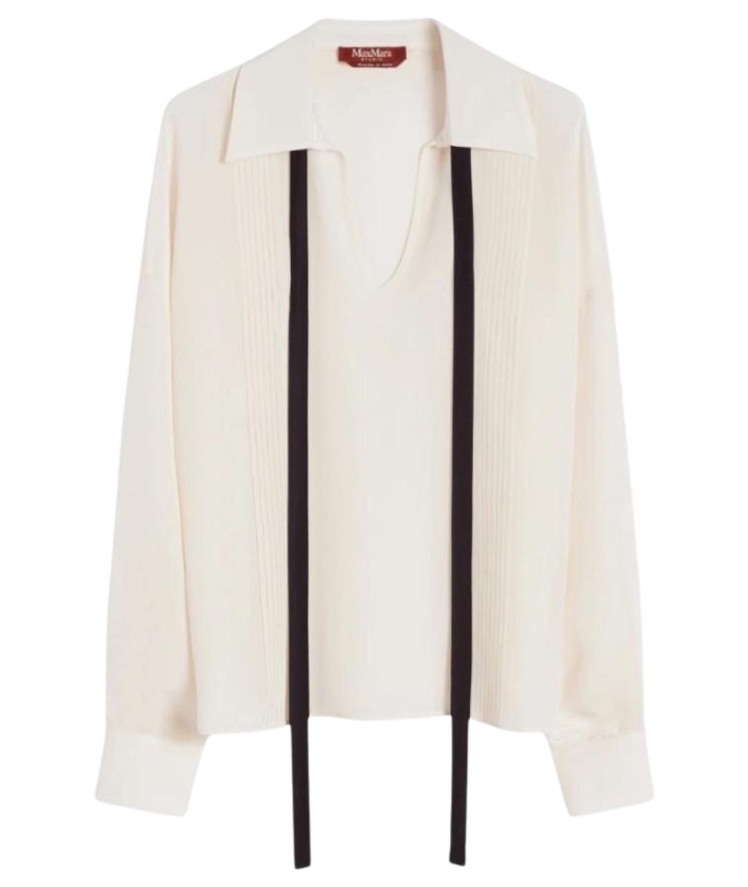 MAX MARA STUDIO Белая шелковая рубашка, фото 1