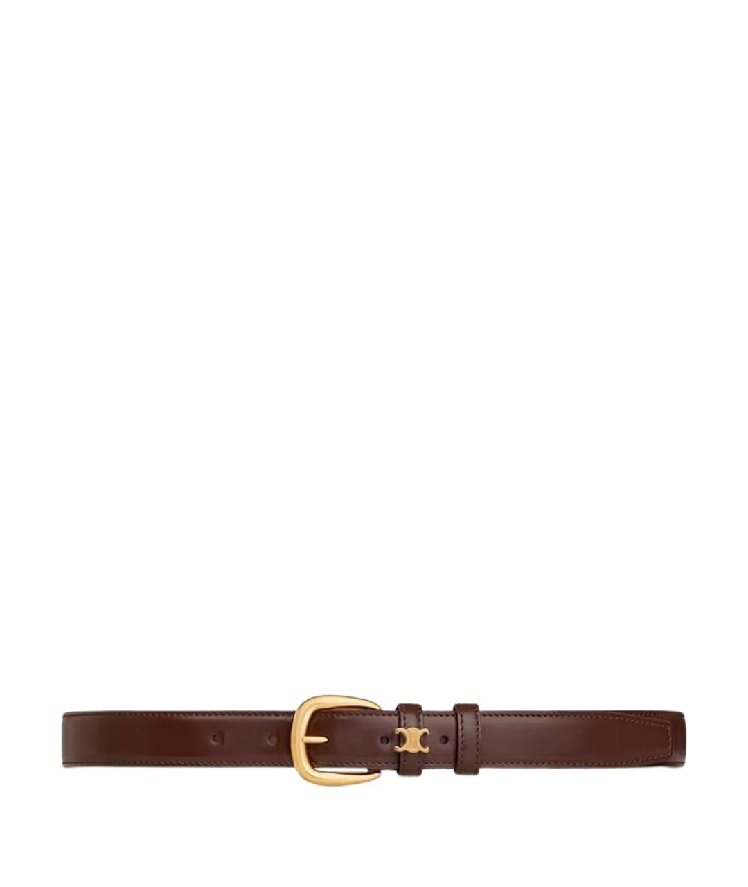 CELINE Коричневый кожаный ремень, фото 1