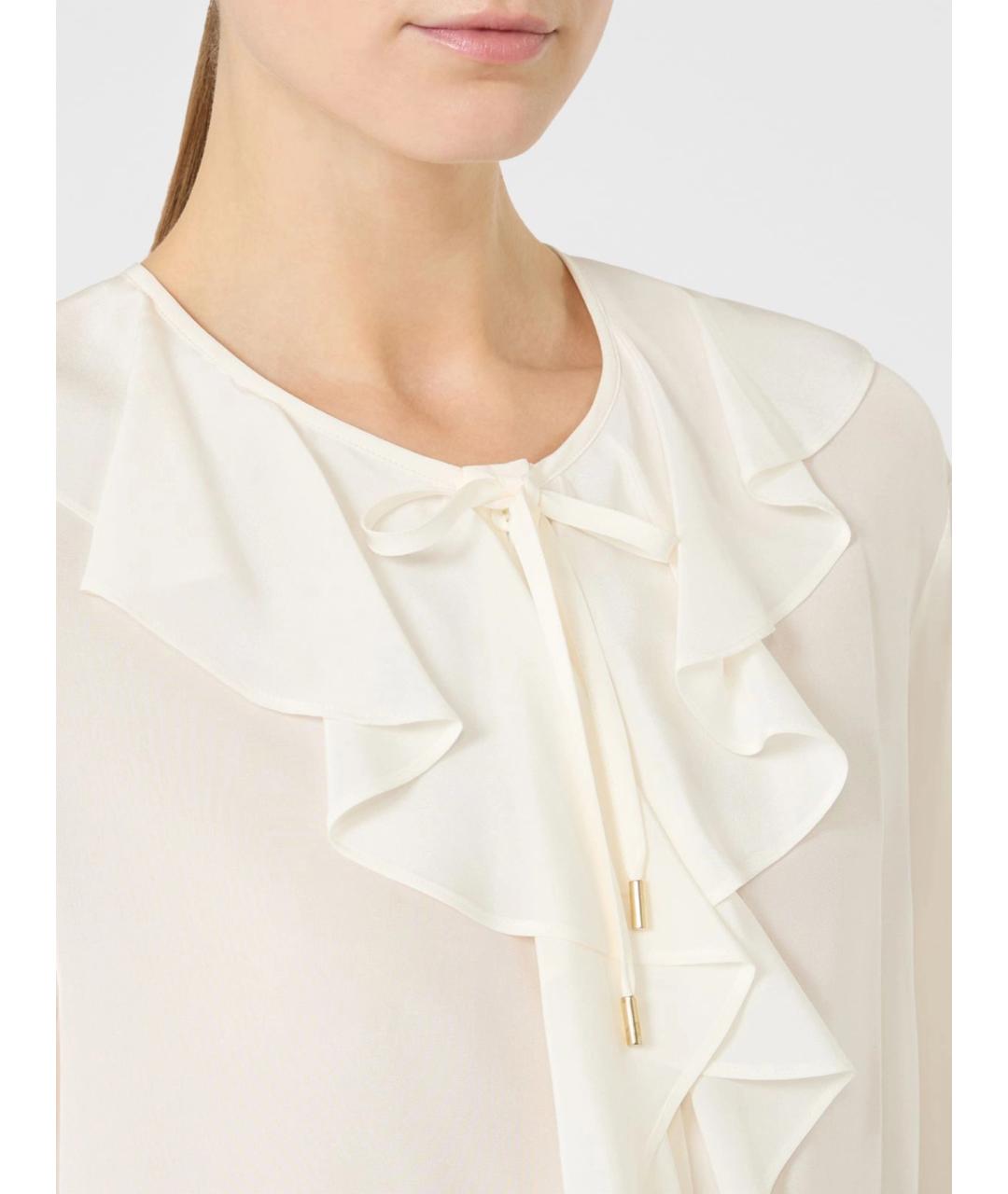 MAX MARA STUDIO Белая шелковая блузы, фото 5