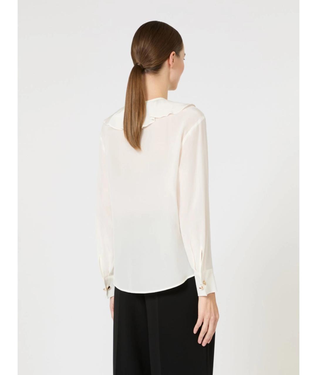 MAX MARA STUDIO Белая шелковая блузы, фото 4