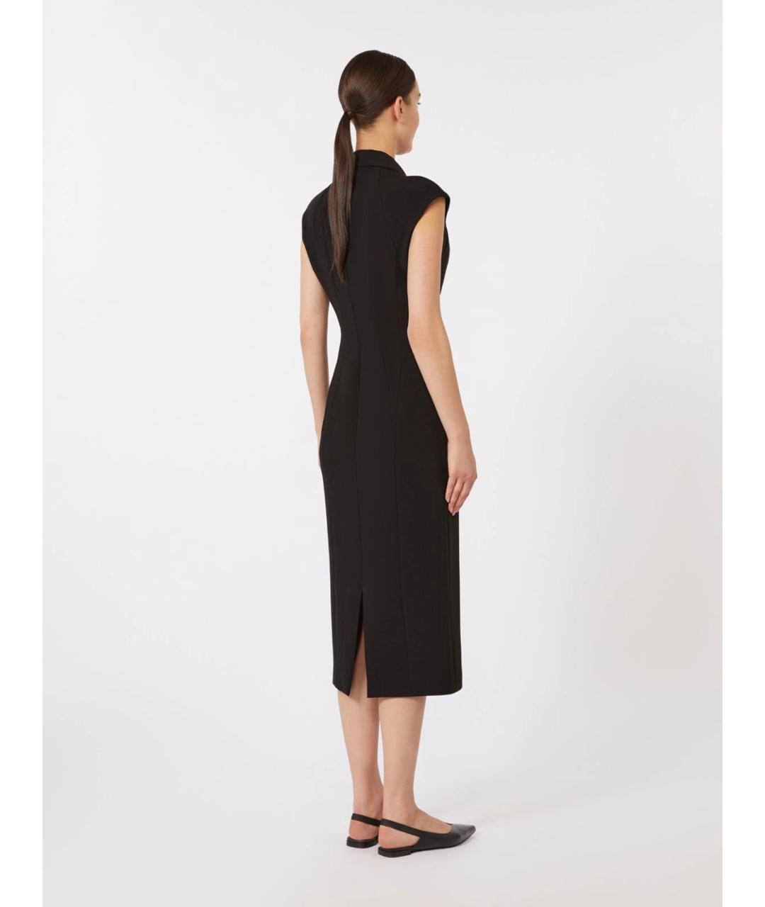 MAX MARA STUDIO Черное ацетатное повседневное платье, фото 4