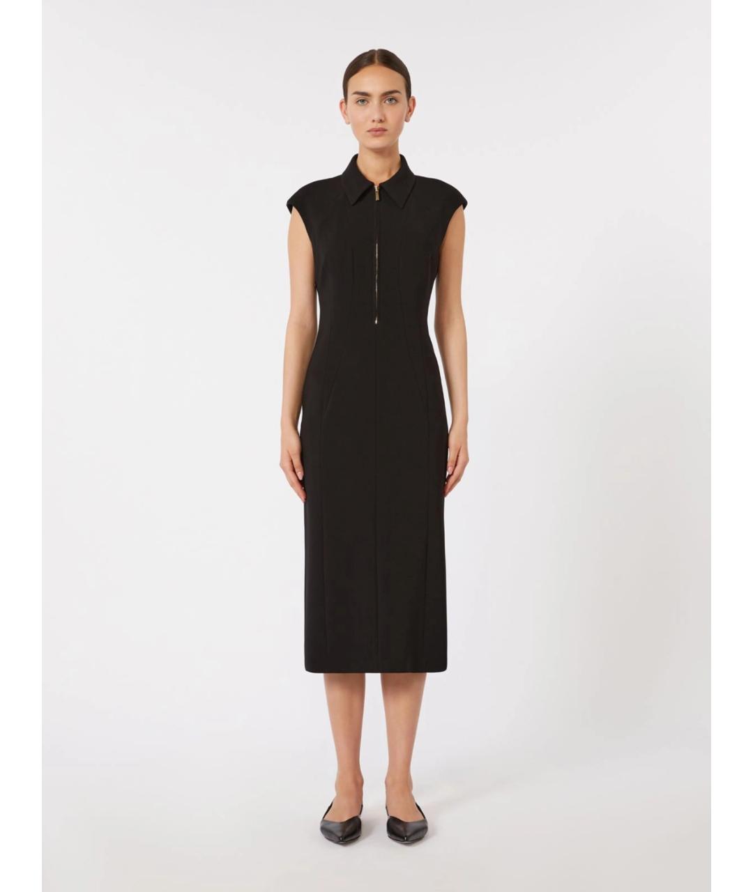 MAX MARA STUDIO Черное ацетатное повседневное платье, фото 3