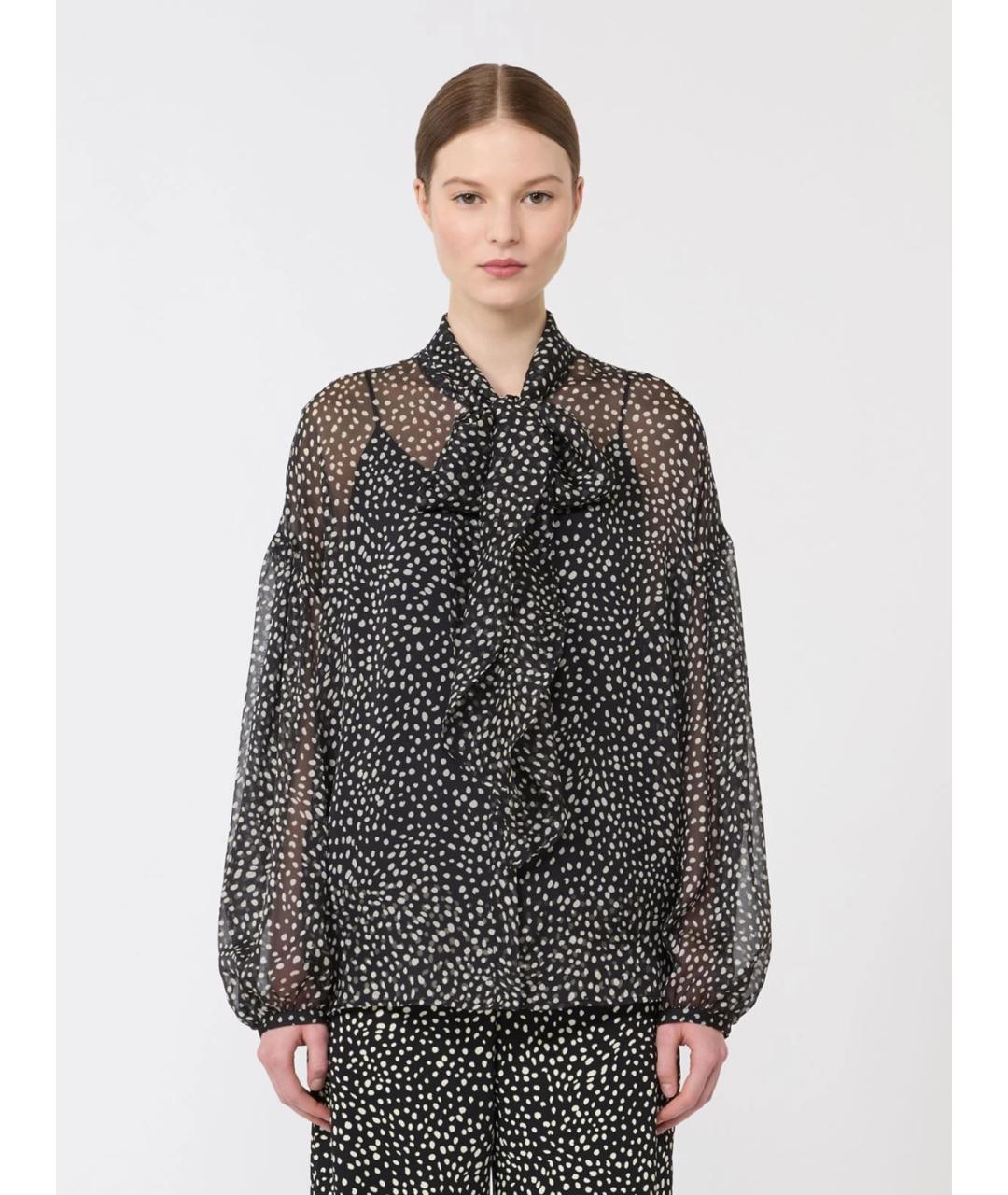 MAX MARA STUDIO Черная шелковая рубашка, фото 3