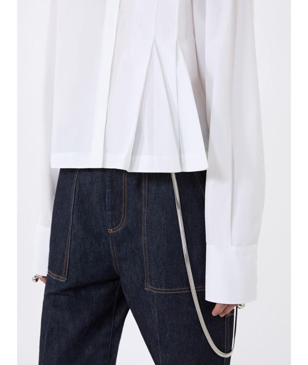 SPORTMAX Белая хлопковая рубашка, фото 4