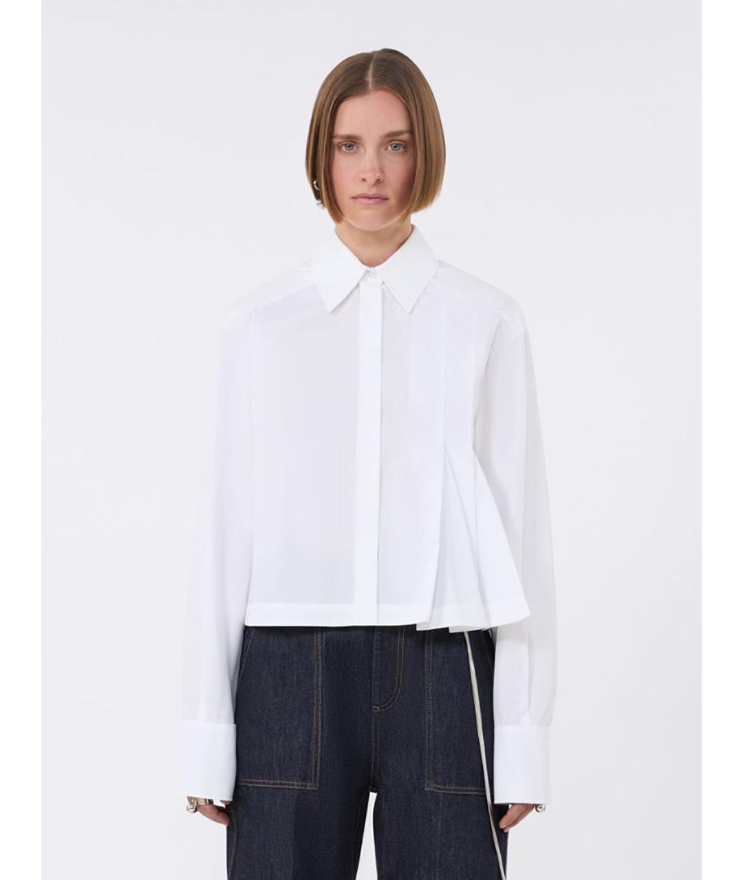 SPORTMAX Белая хлопковая рубашка, фото 3