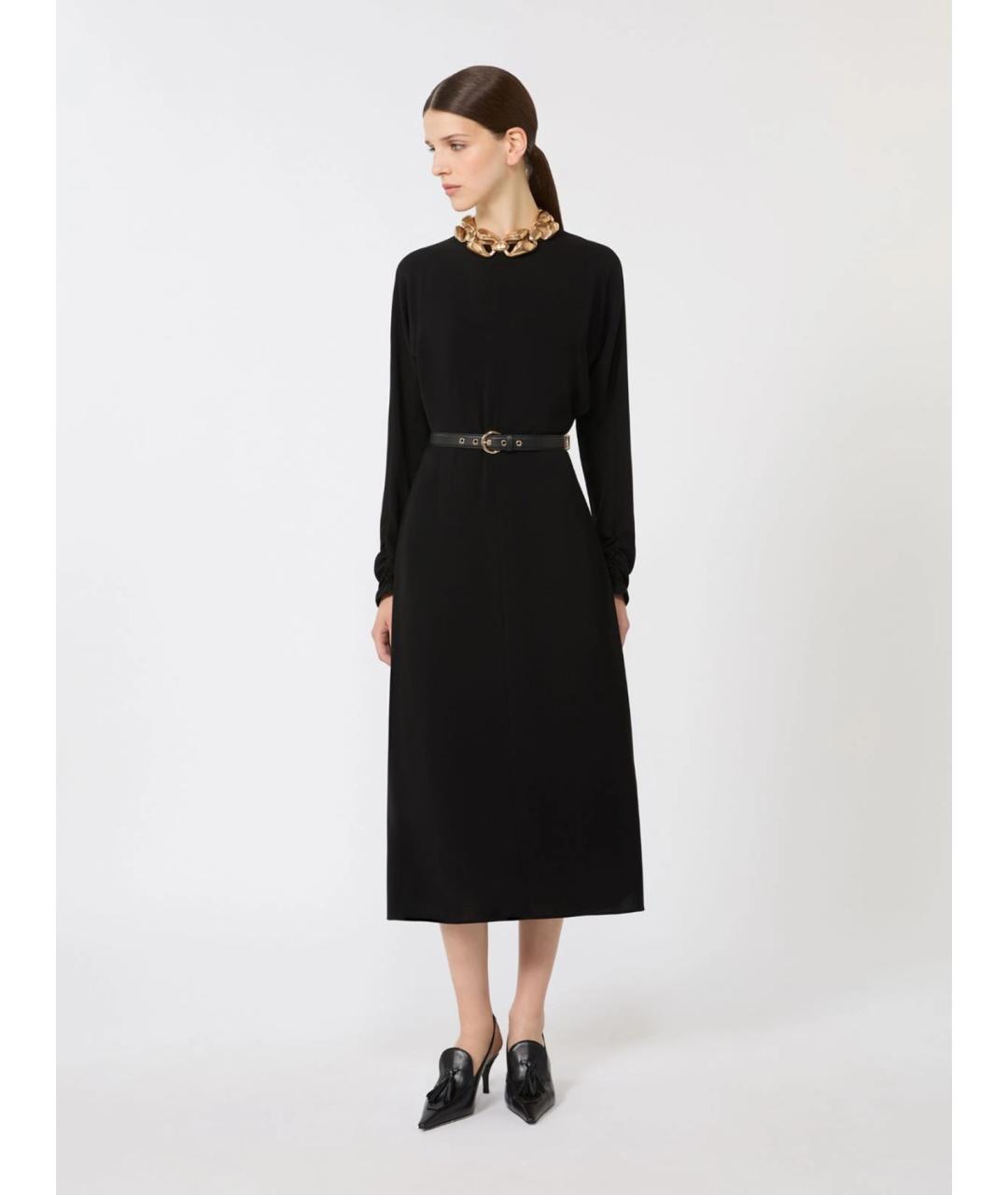 MAX MARA STUDIO Черное ацетатное повседневное платье, фото 2