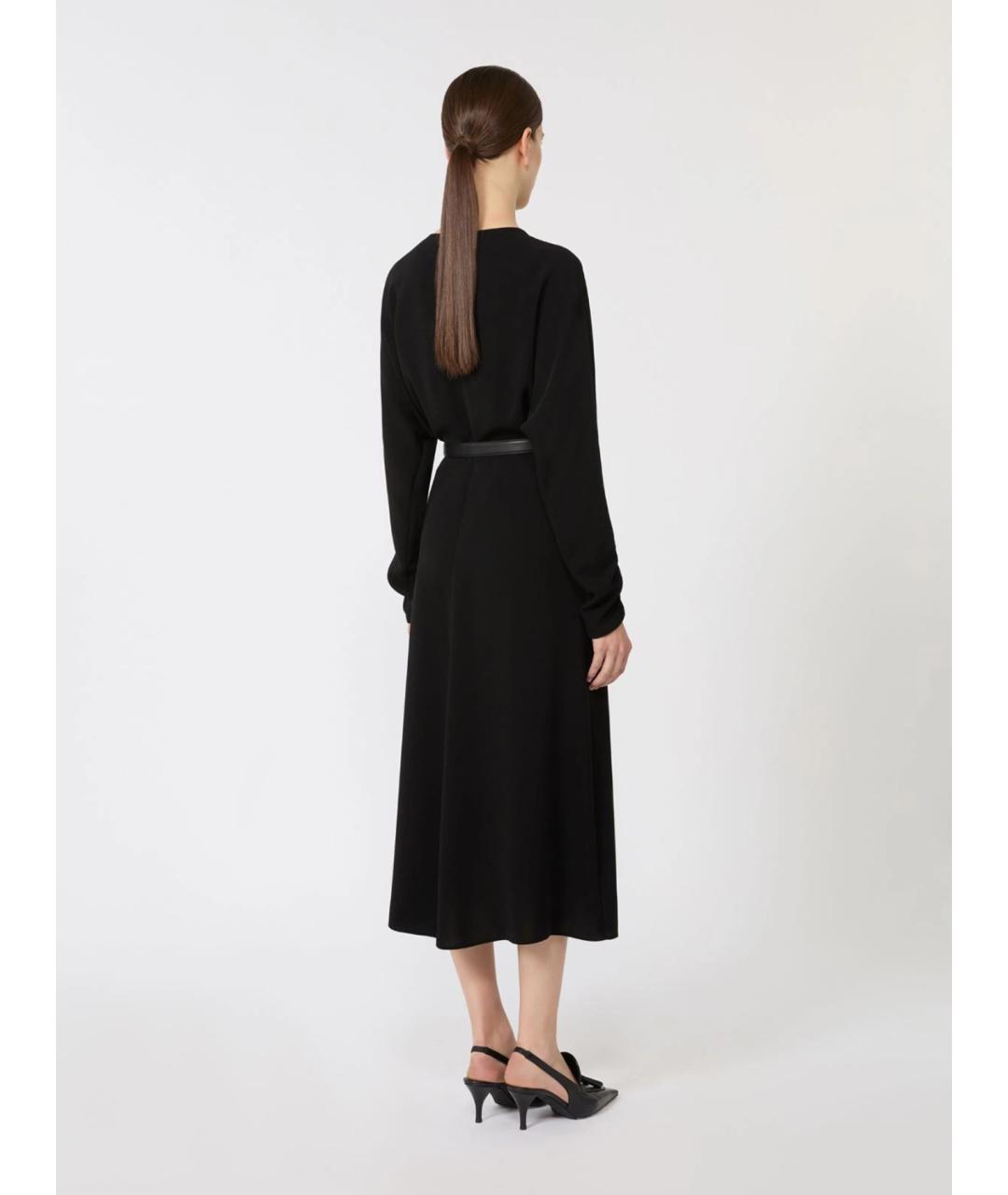 MAX MARA STUDIO Черное ацетатное повседневное платье, фото 4