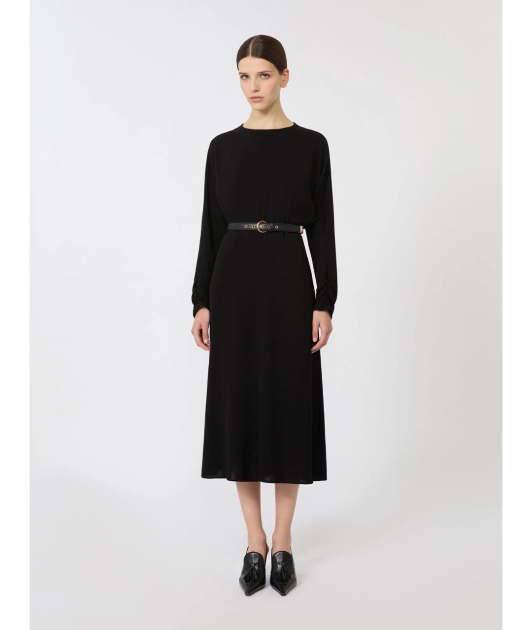 MAX MARA STUDIO Черное ацетатное повседневное платье, фото 3