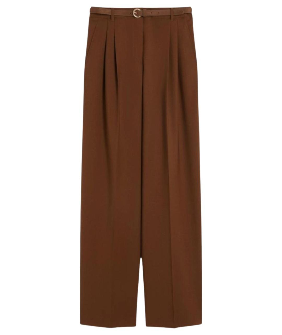 MAX MARA STUDIO Коричневые шерстяные брюки широкие, фото 1