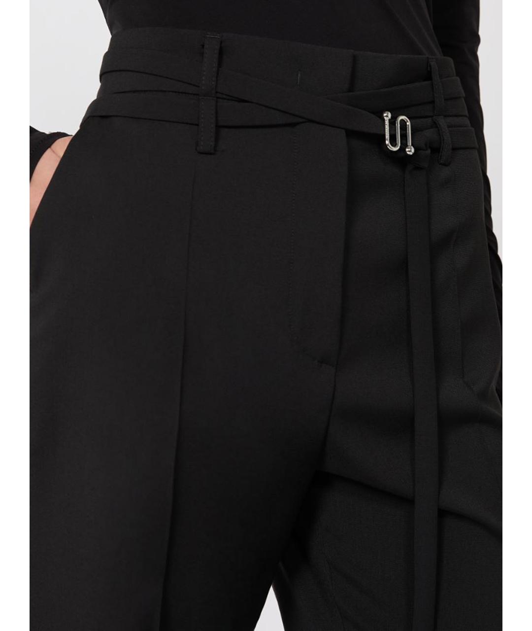 SPORTMAX Черные шерстяные брюки широкие, фото 5