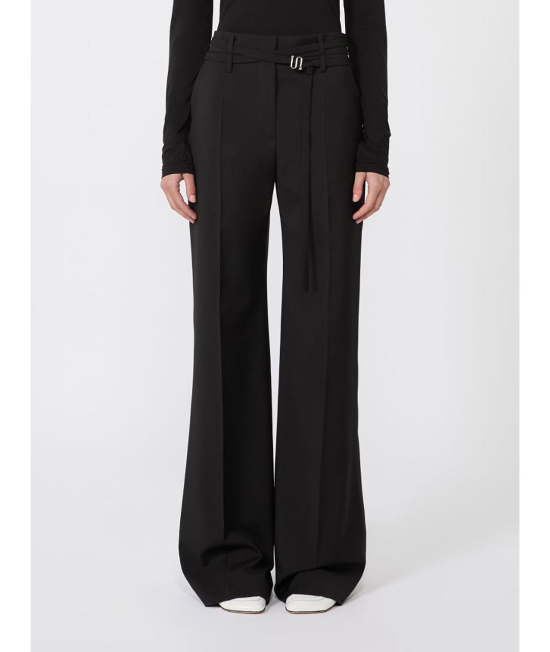 SPORTMAX Черные шерстяные брюки широкие, фото 3