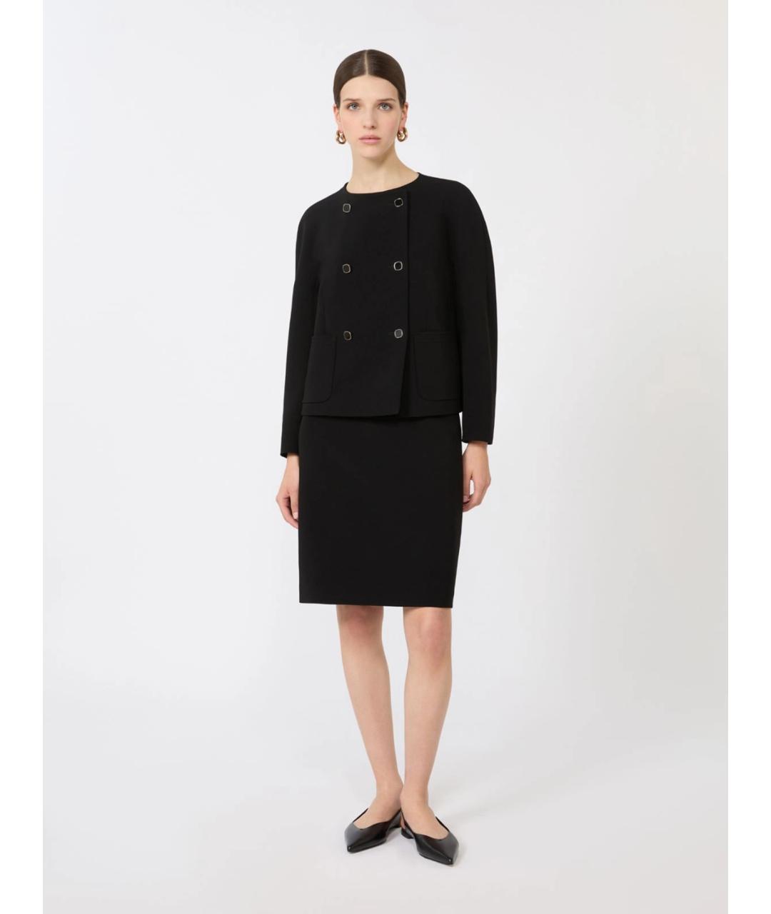 MAX MARA STUDIO Черная ацетатная юбка мини, фото 2