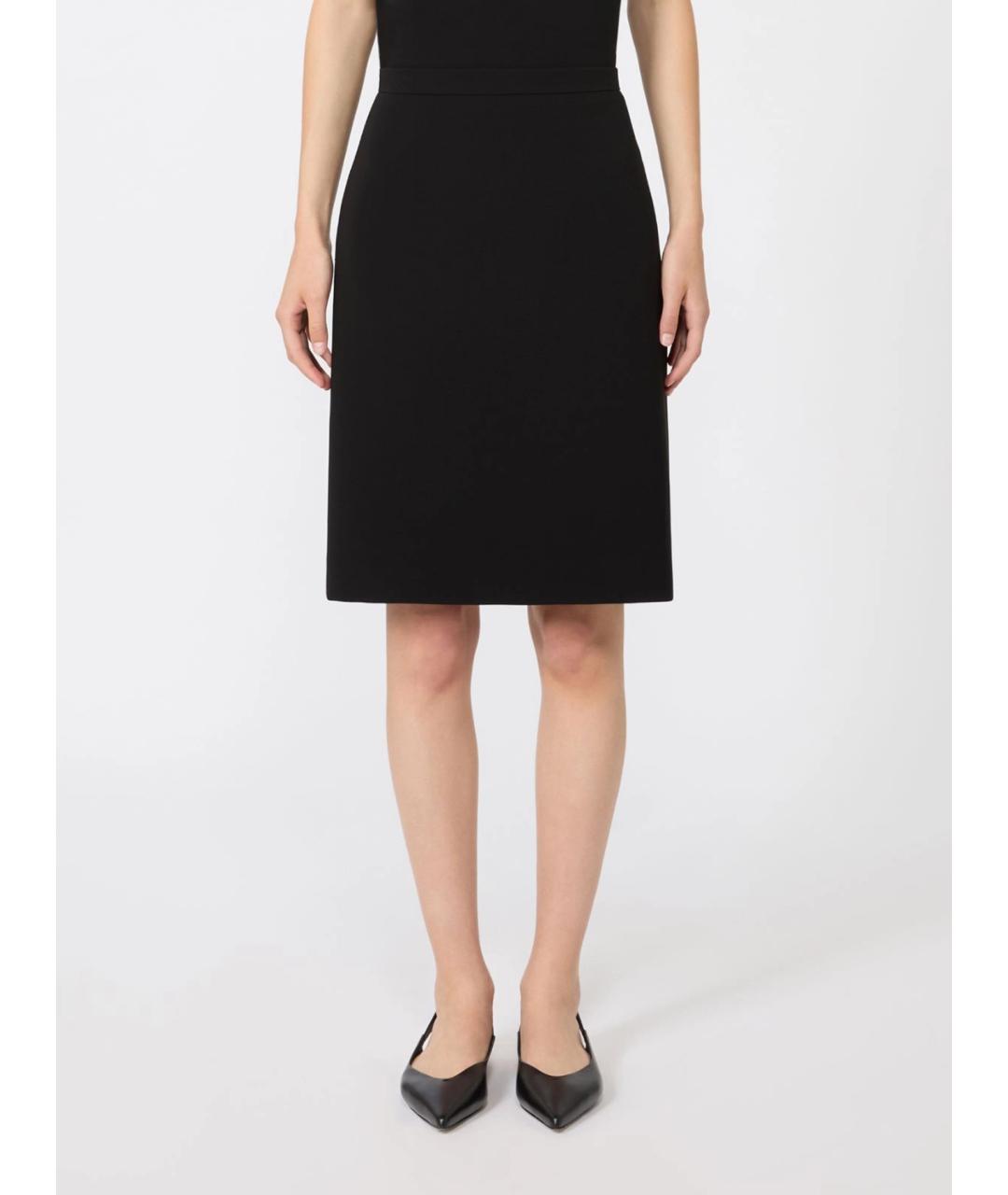 MAX MARA STUDIO Черная ацетатная юбка мини, фото 3