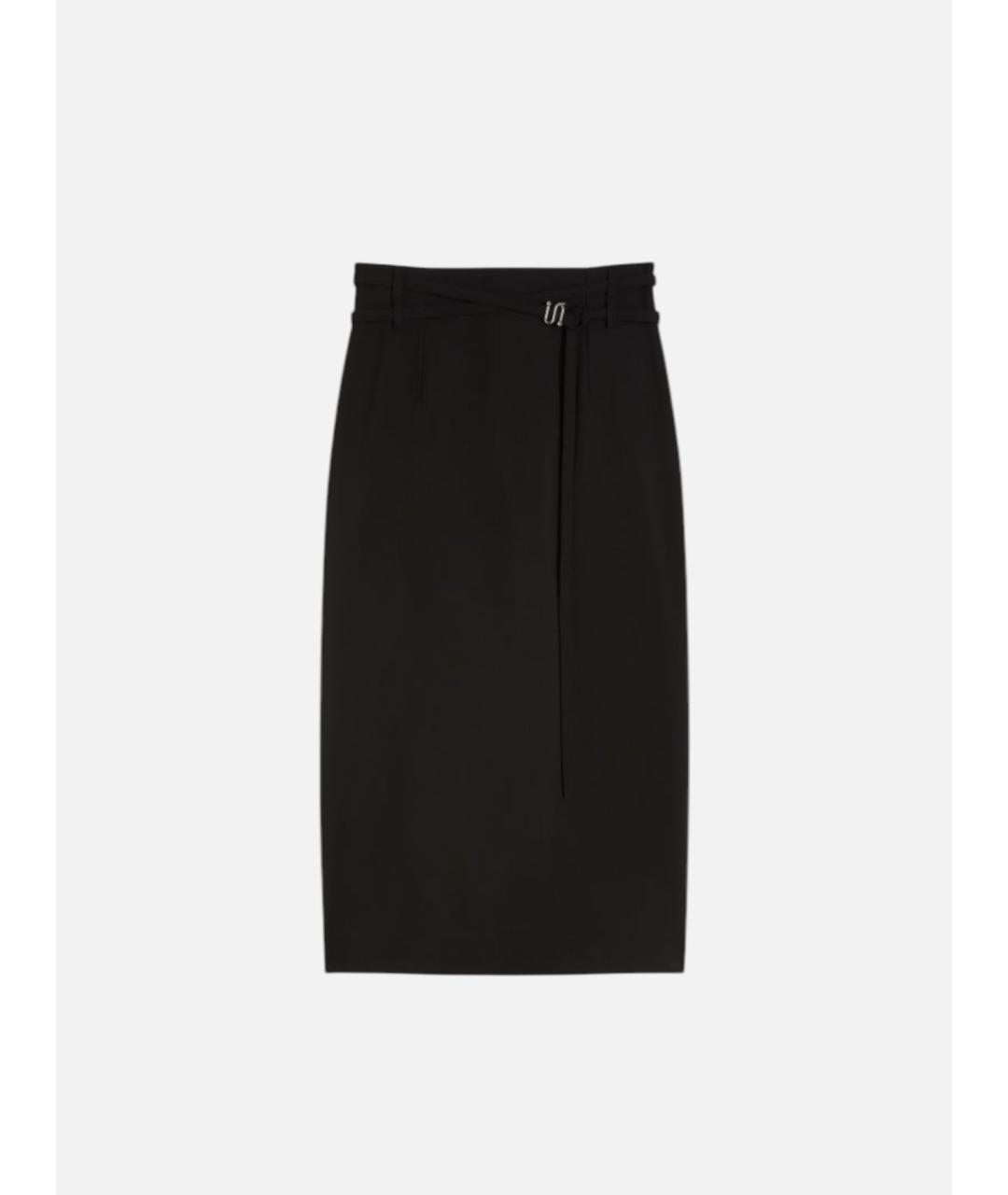 SPORTMAX Черная шерстяная юбка миди, фото 5