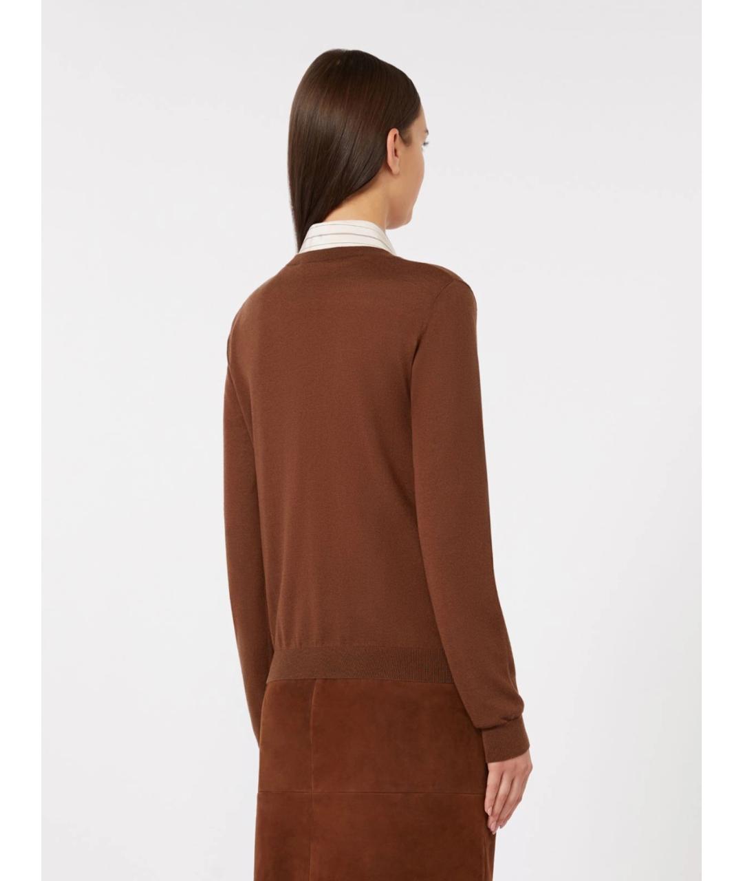 MAX MARA STUDIO Коричневый шерстяной джемпер / свитер, фото 4