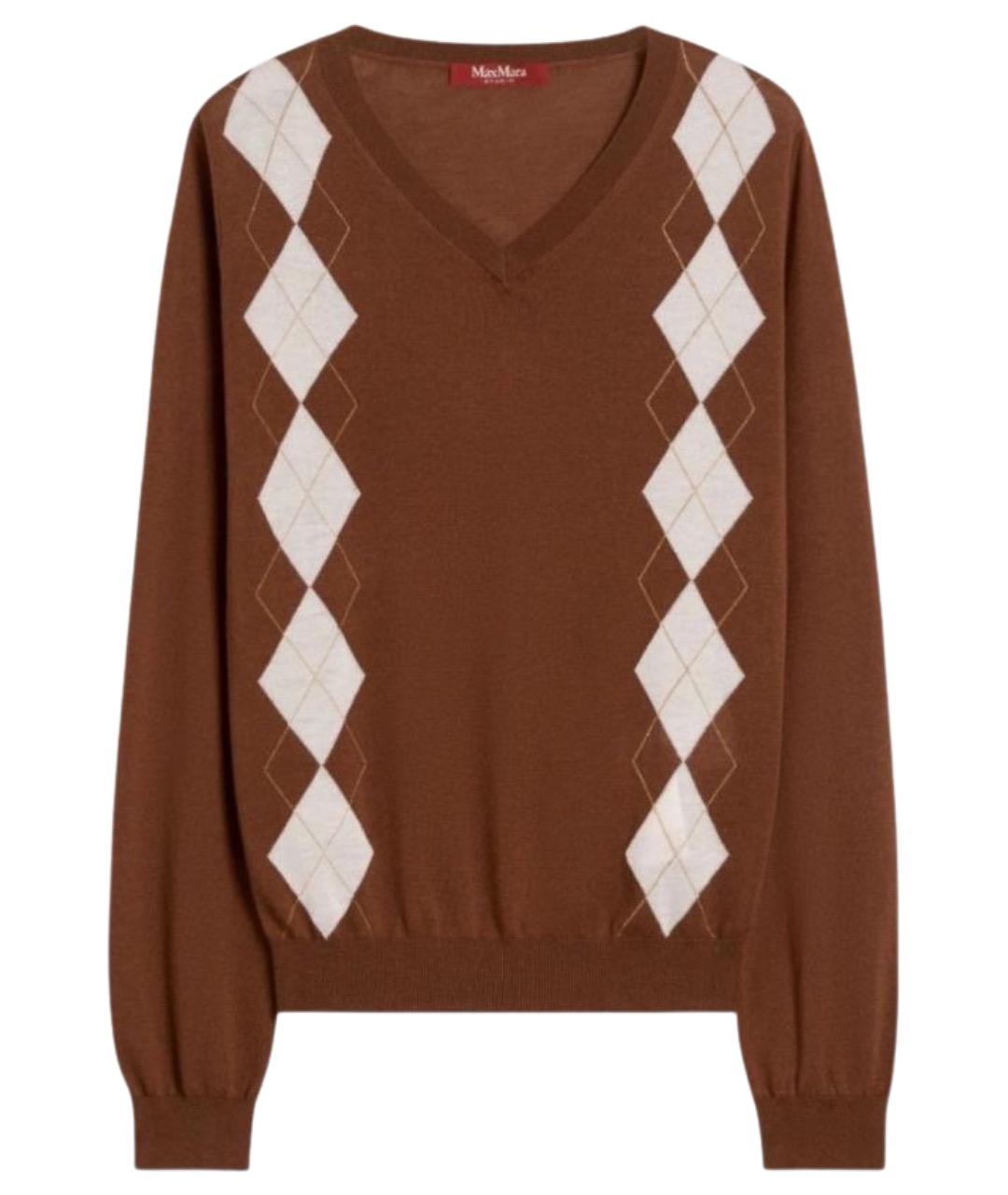 MAX MARA STUDIO Коричневый шерстяной джемпер / свитер, фото 1