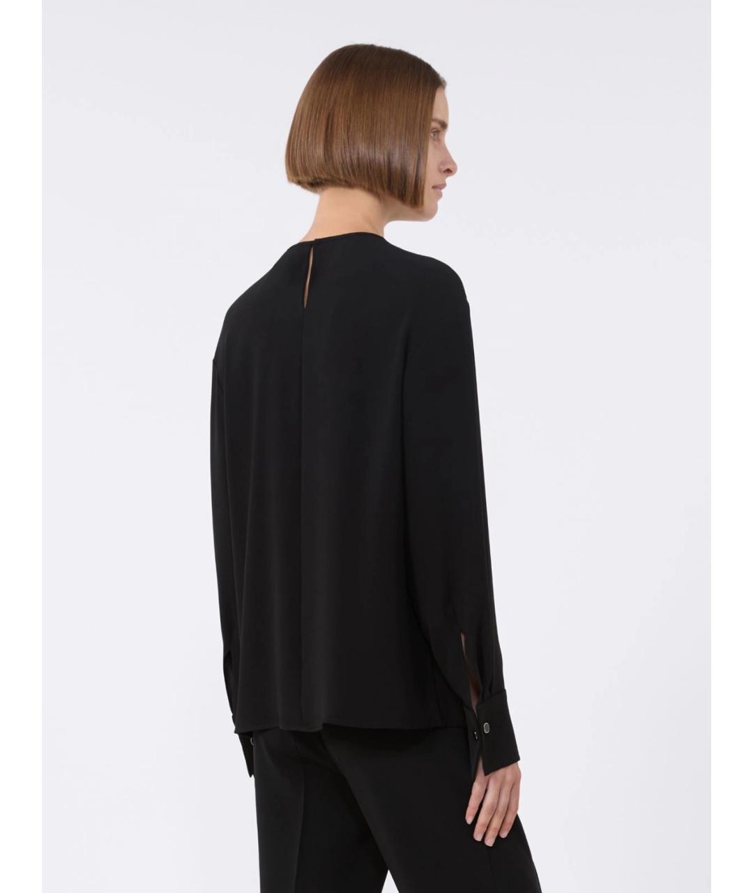 MAX MARA STUDIO Черная ацетатная блузы, фото 3