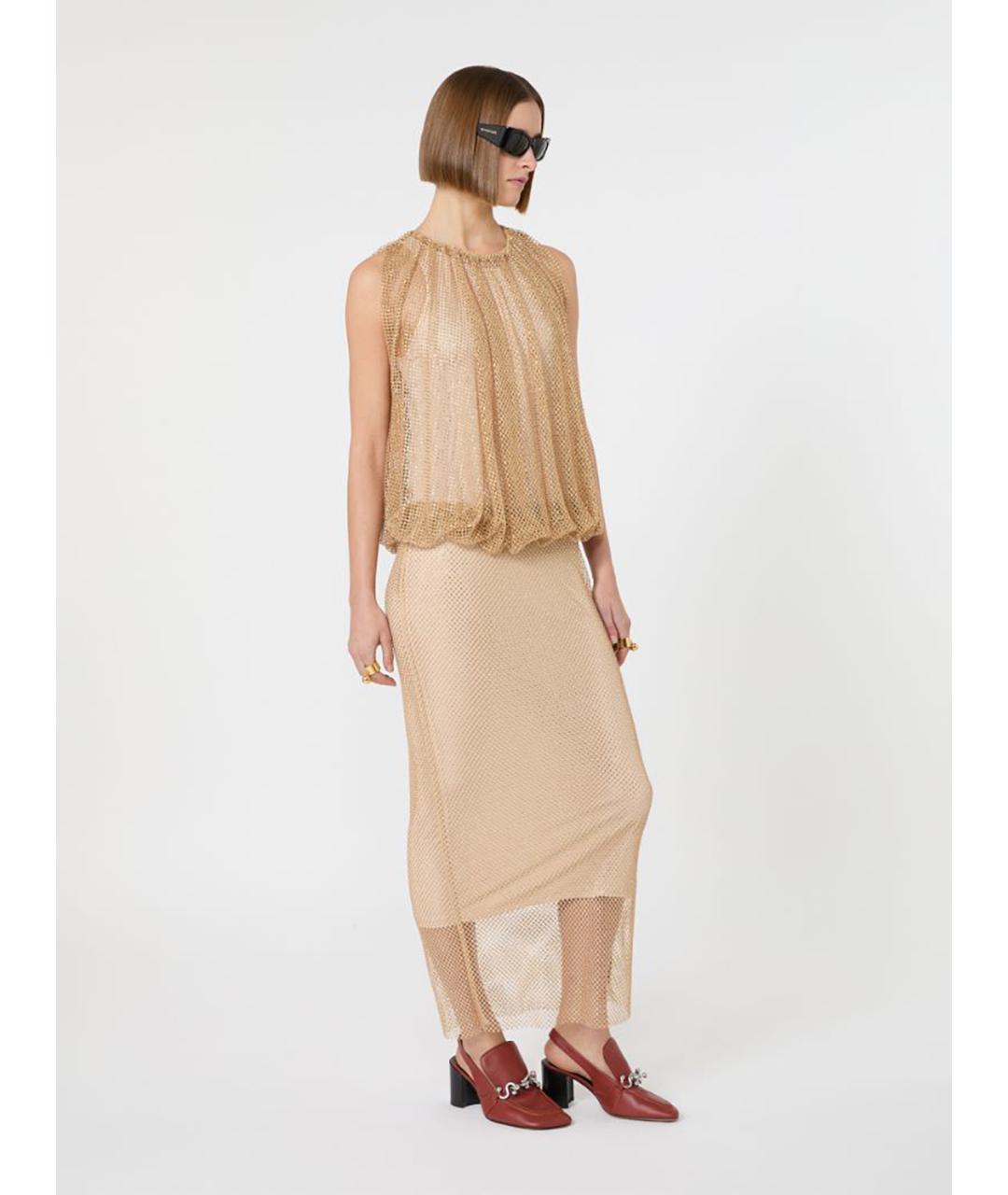 SPORTMAX Бежевое коктейльное платье, фото 2