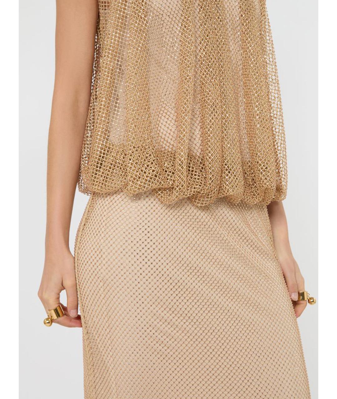 SPORTMAX Бежевое коктейльное платье, фото 4