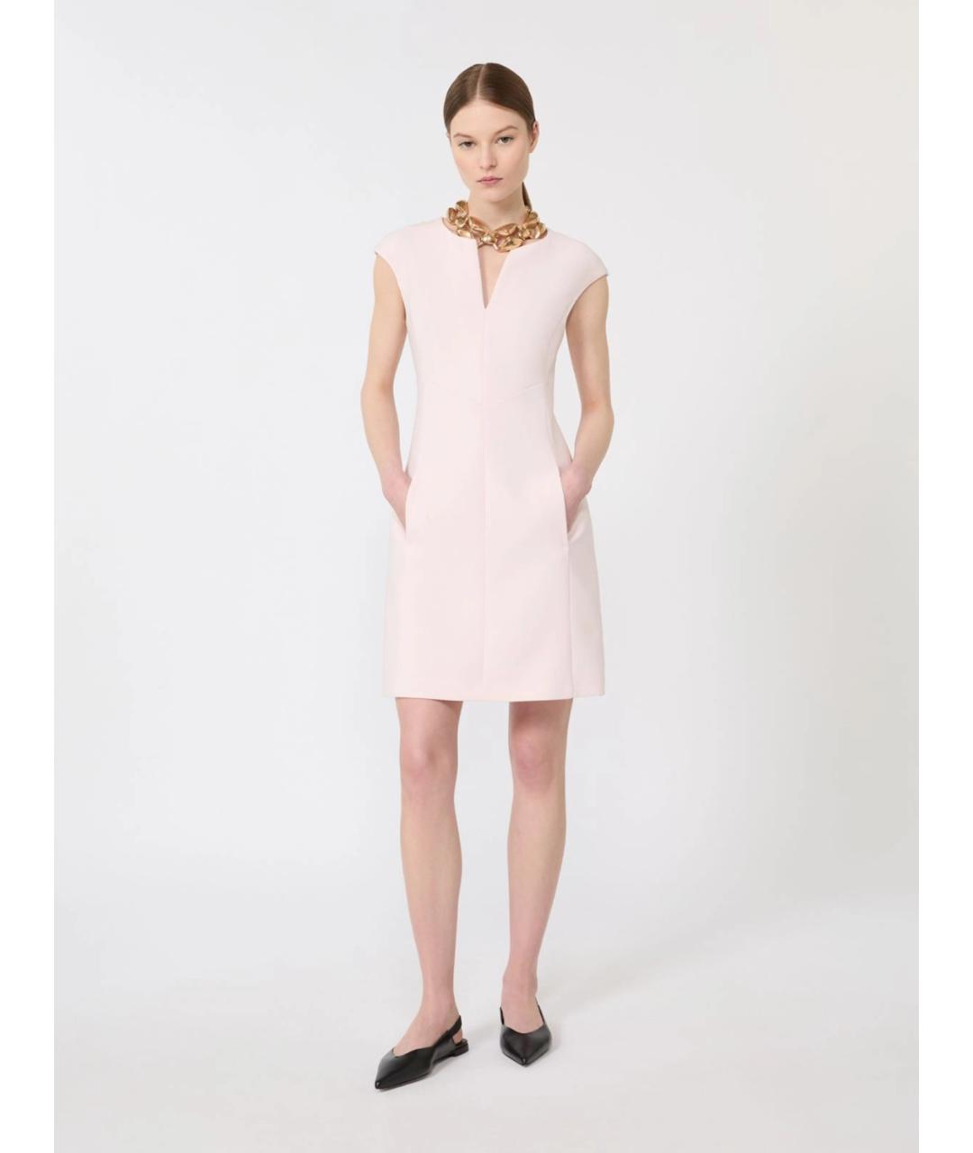 MAX MARA STUDIO Розовое ацетатное повседневное платье, фото 2