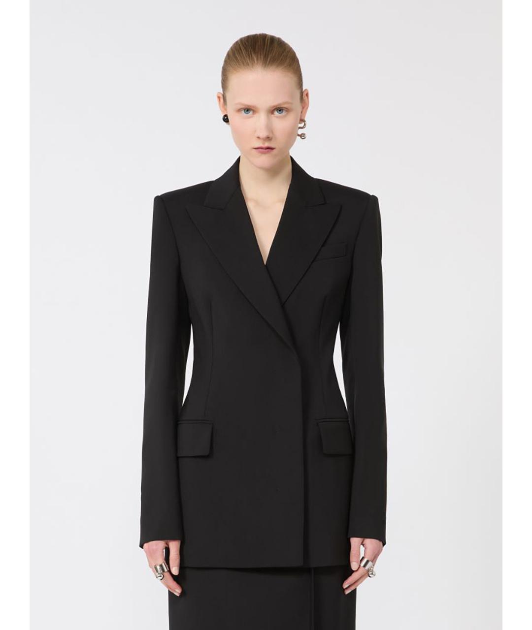 SPORTMAX Черный шерстяной жакет/пиджак, фото 4