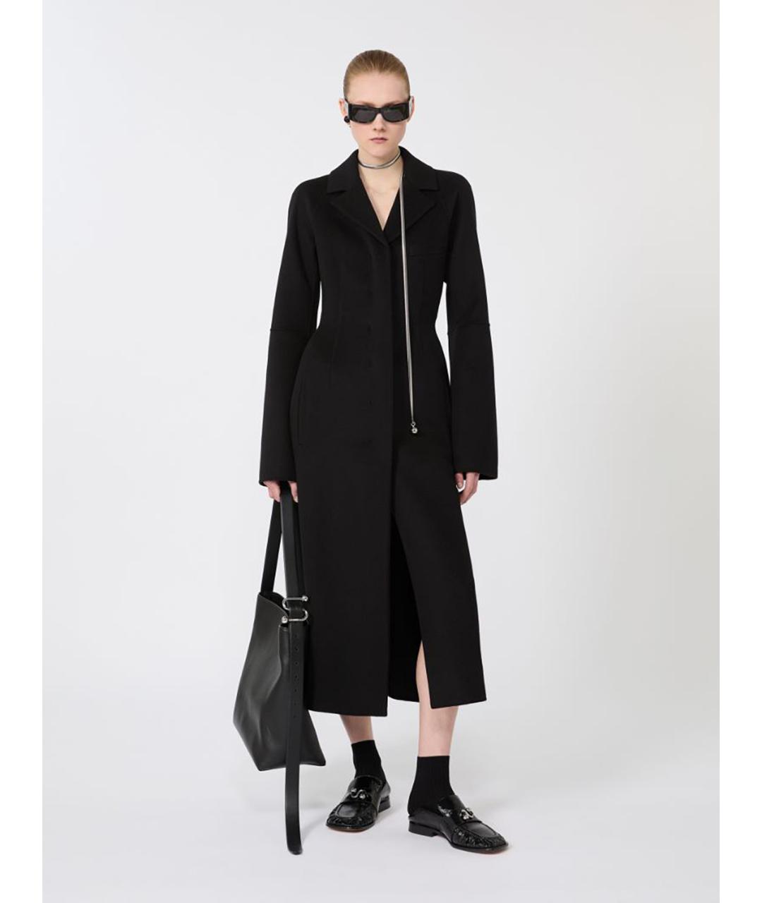 SPORTMAX Черное шерстяное пальто, фото 2