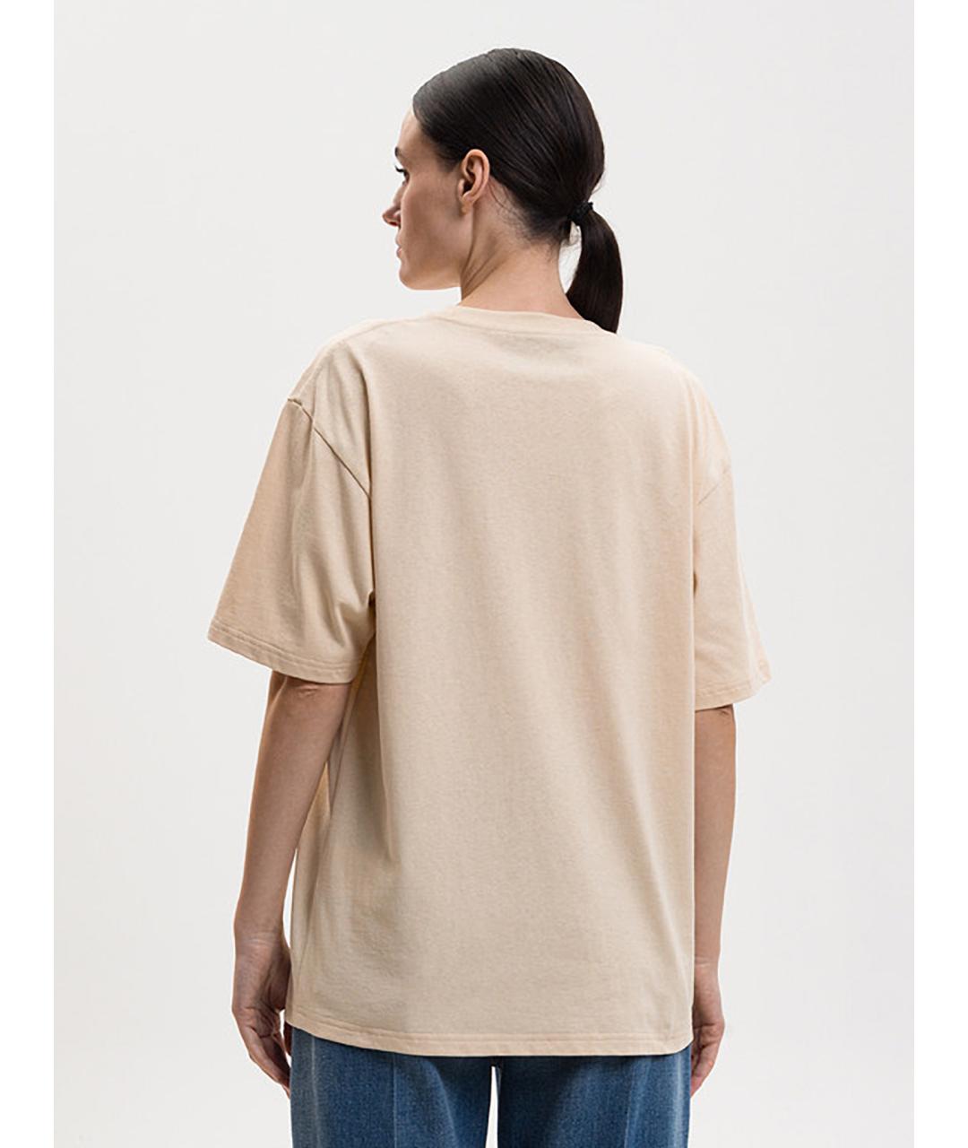 VALENTINO Бежевая хлопковая футболка, фото 5