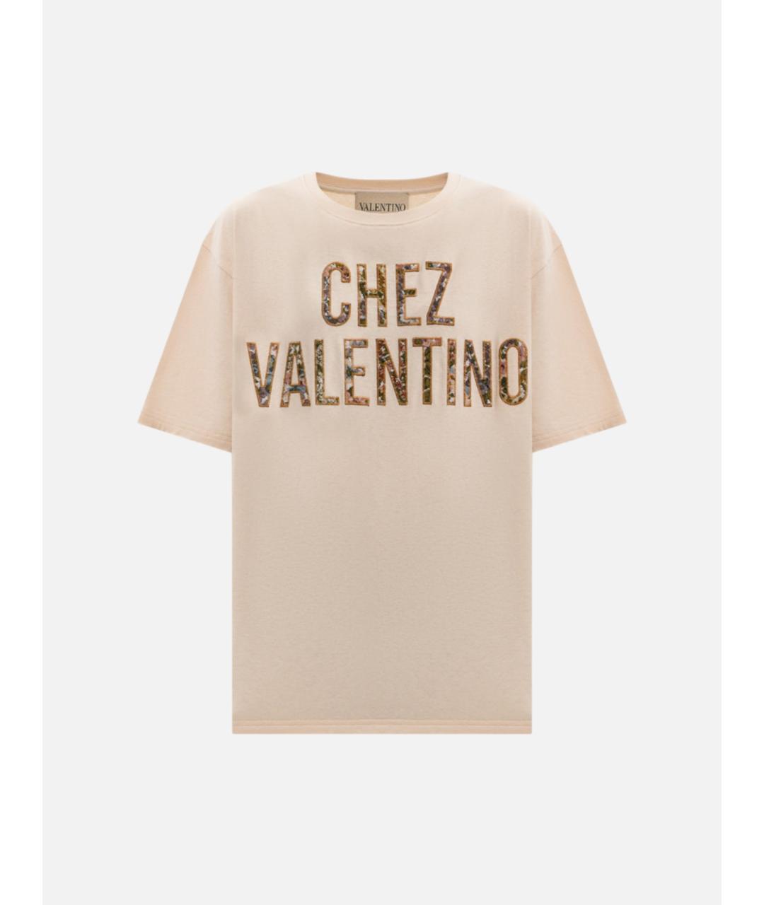 VALENTINO Бежевая хлопковая футболка, фото 6