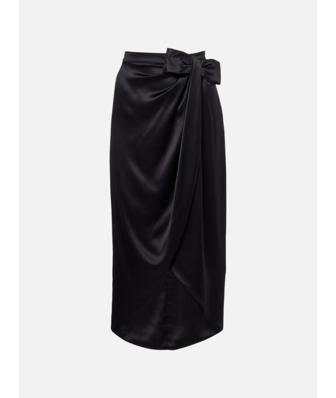 VALENTINO Черная шелковая юбка миди, фото 5