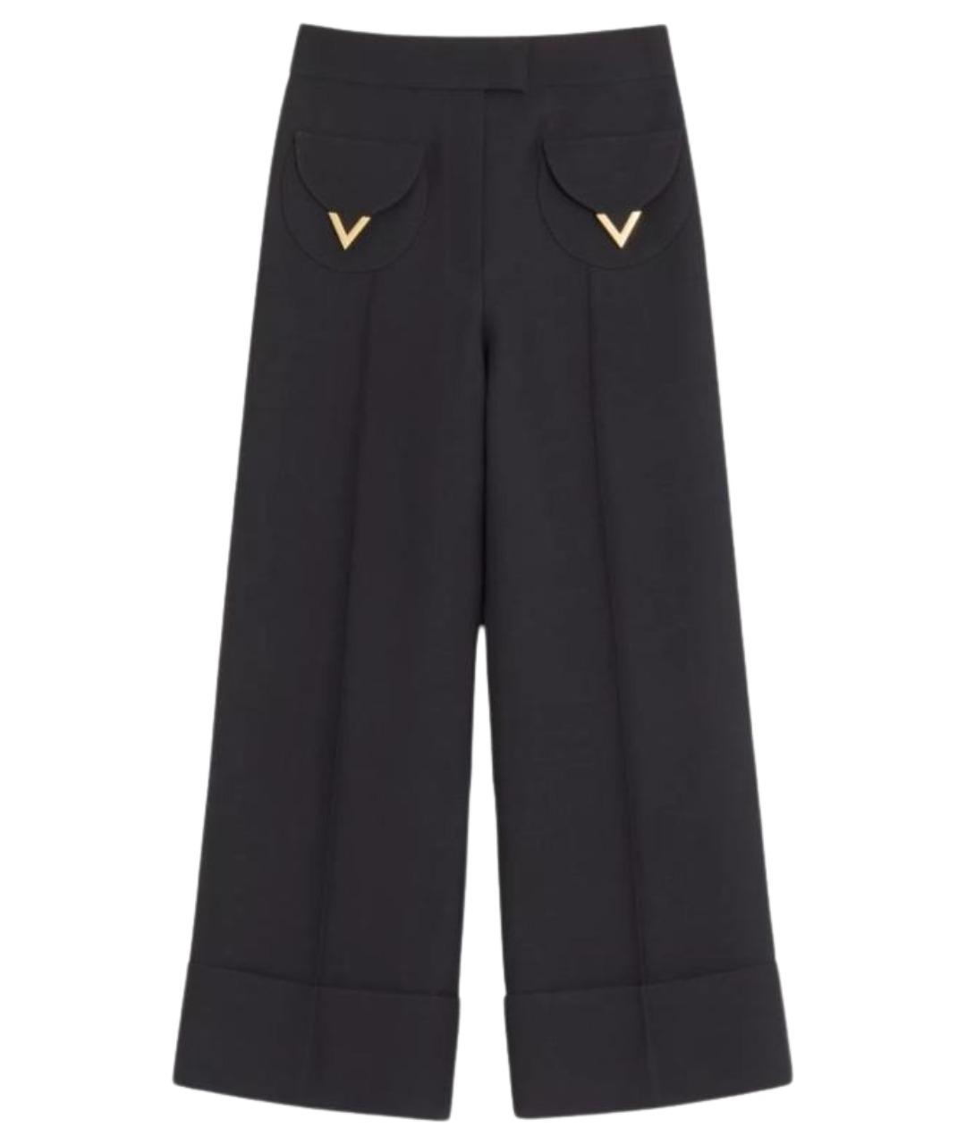 VALENTINO Черные шерстяные прямые брюки, фото 1