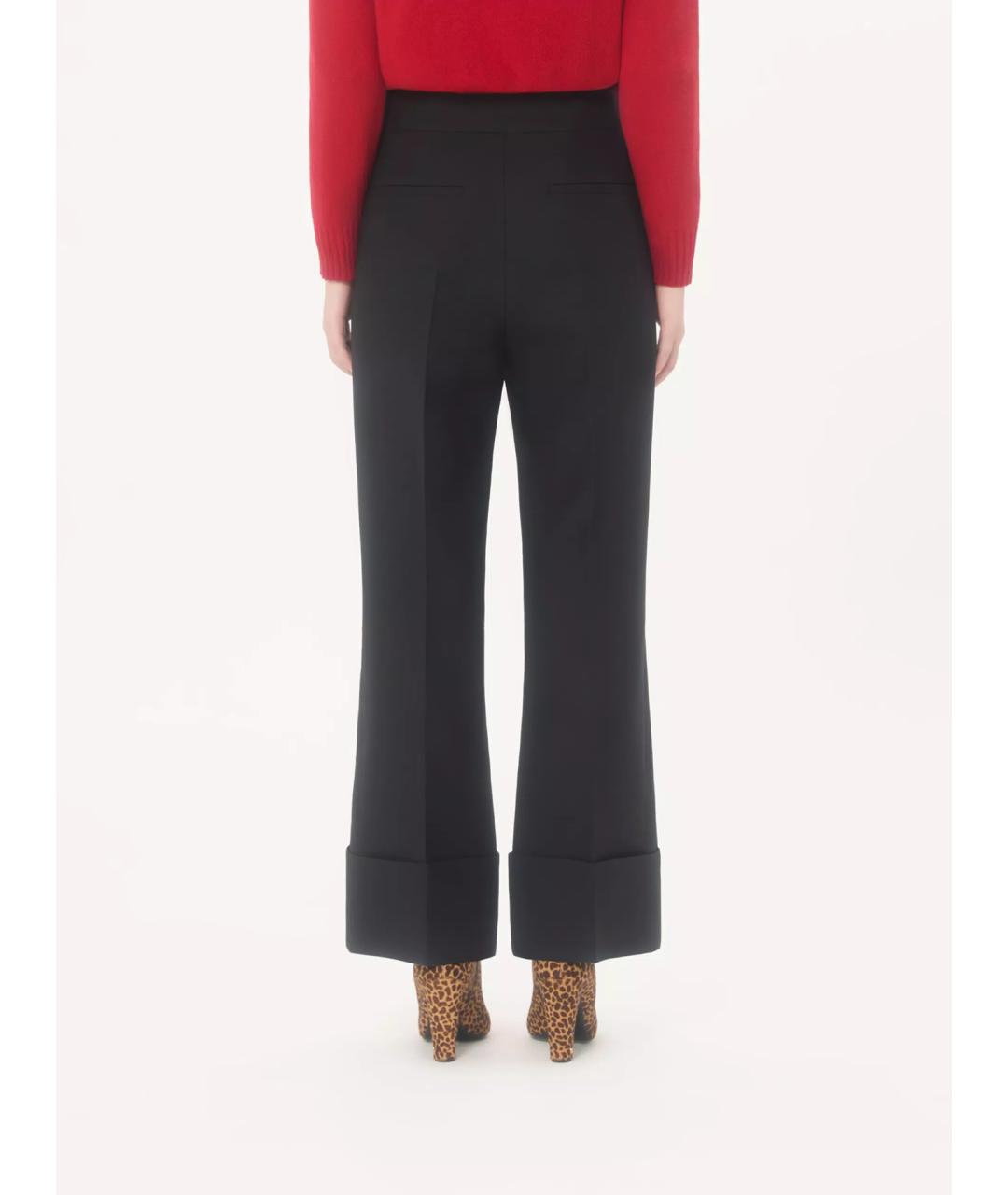 VALENTINO Черные шерстяные прямые брюки, фото 4