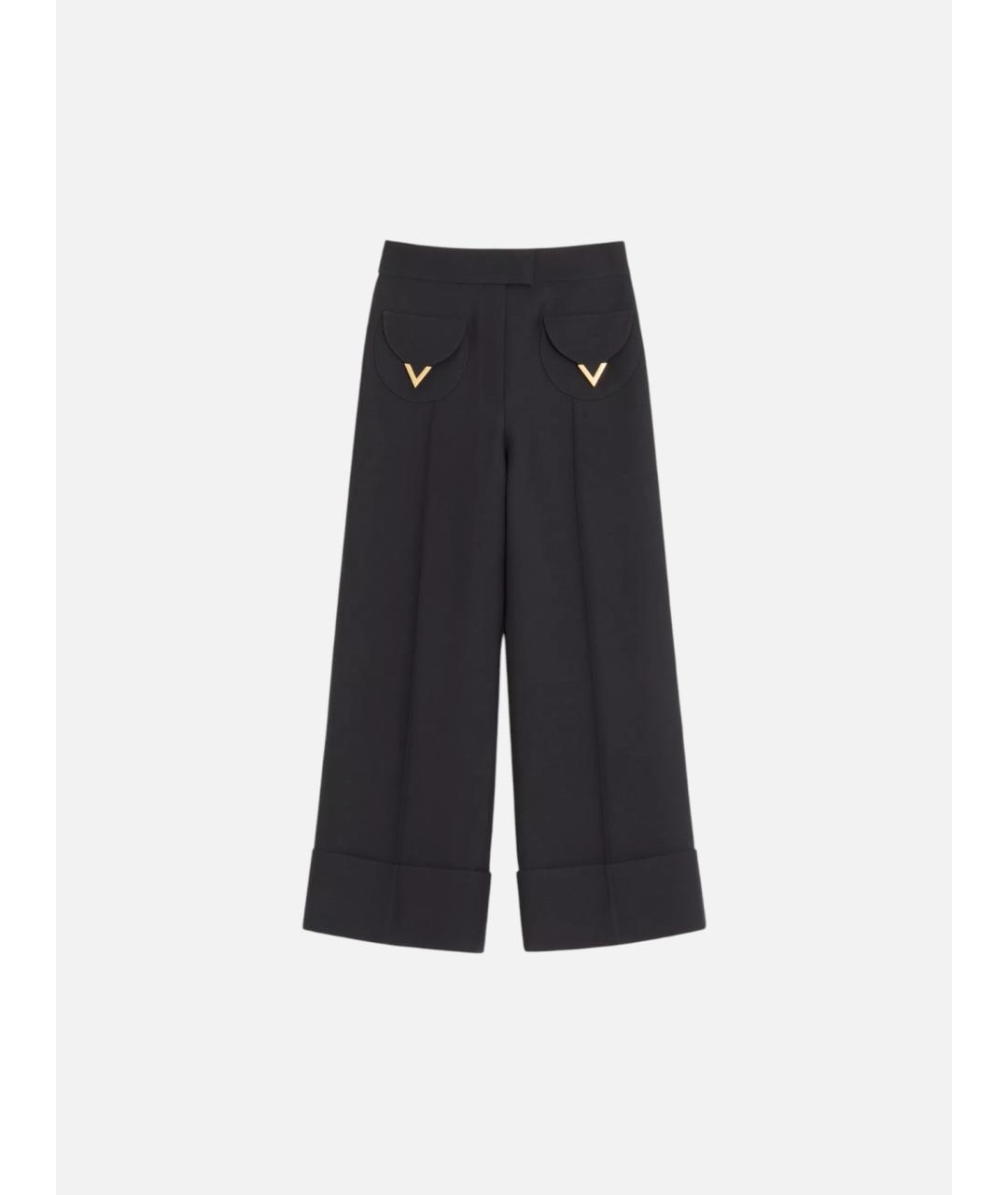 VALENTINO Черные шерстяные прямые брюки, фото 5