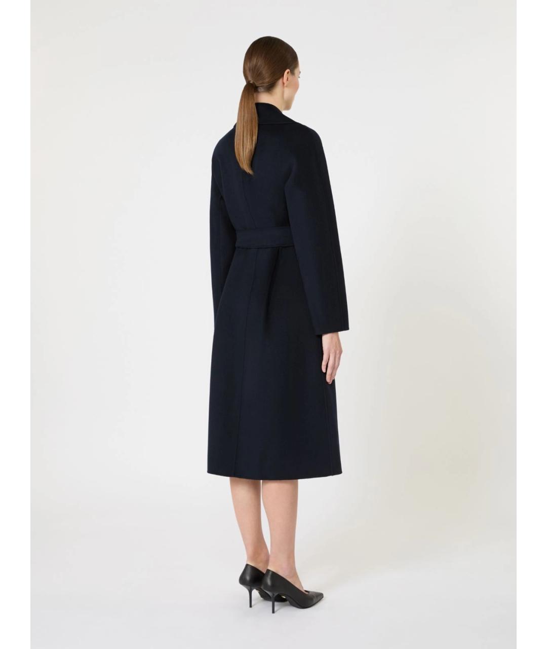 MAX MARA STUDIO Темно-синее шерстяное пальто, фото 4