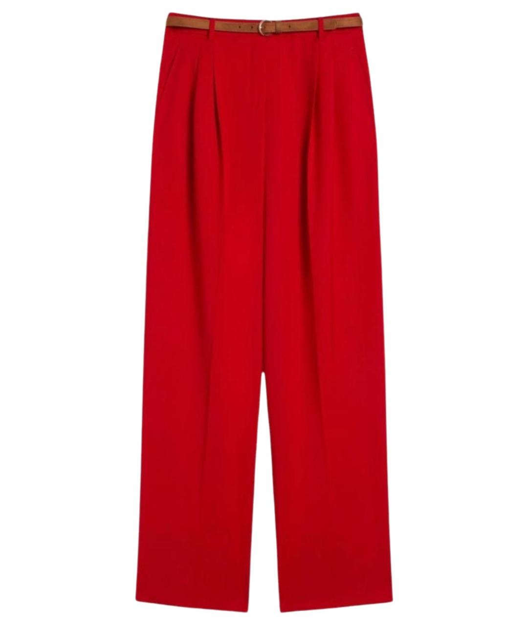 MAX MARA STUDIO Красные шерстяные брюки широкие, фото 1