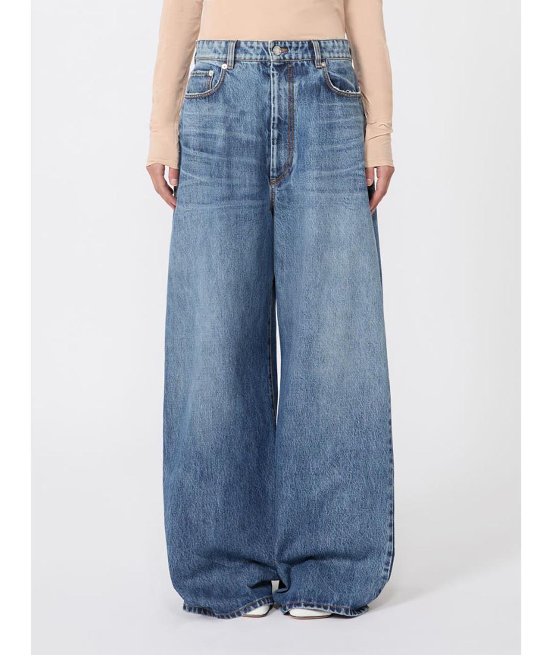 SPORTMAX Синие хлопковые прямые джинсы, фото 2