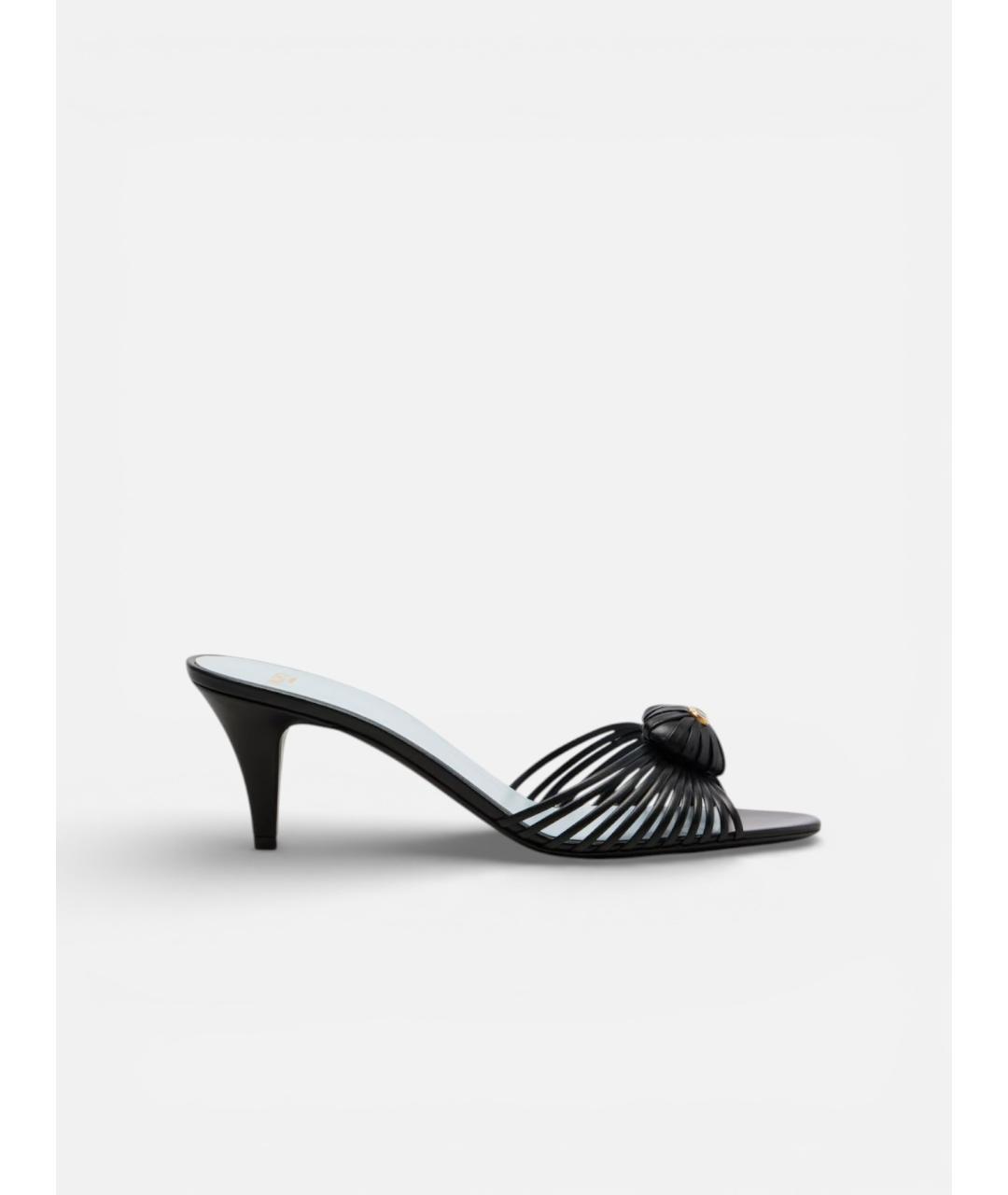 VALENTINO Черные кожаные мюли, фото 4