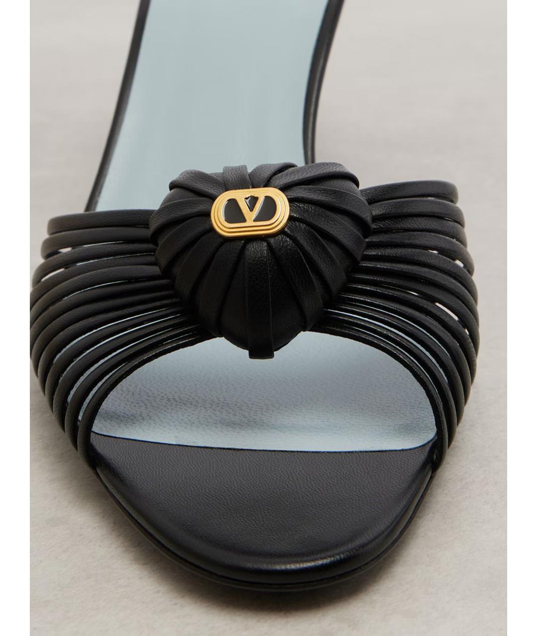 VALENTINO Черные кожаные мюли, фото 3