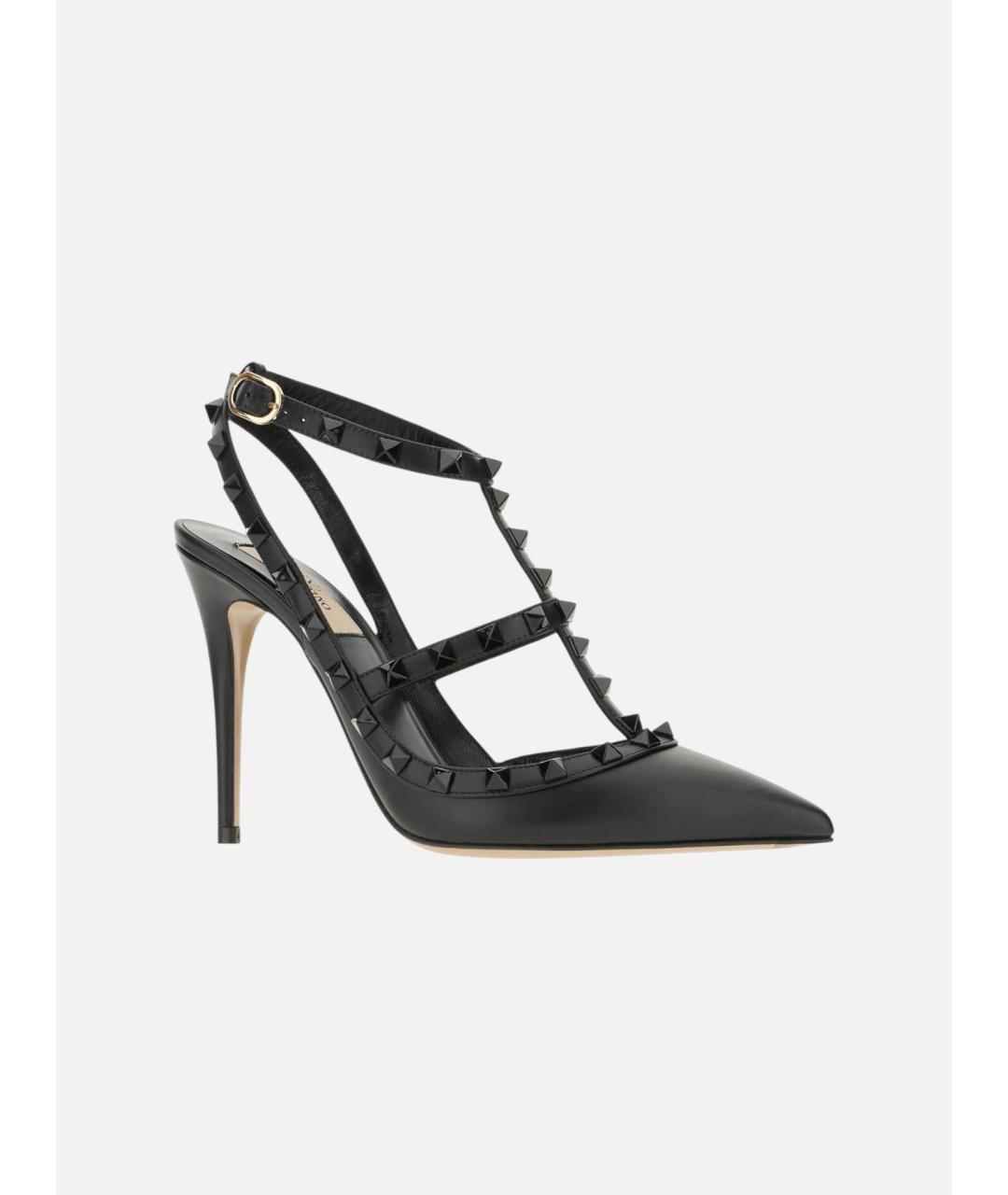 VALENTINO Черные кожаные босоножки, фото 2