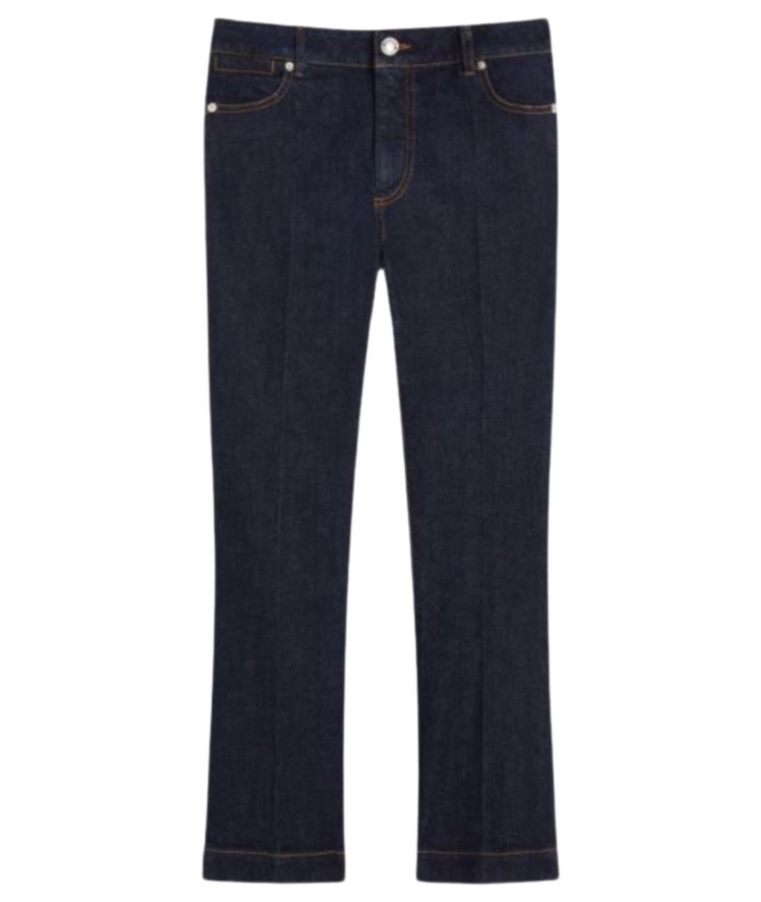 SPORTMAX Синие хлопковые джинсы клеш, фото 1