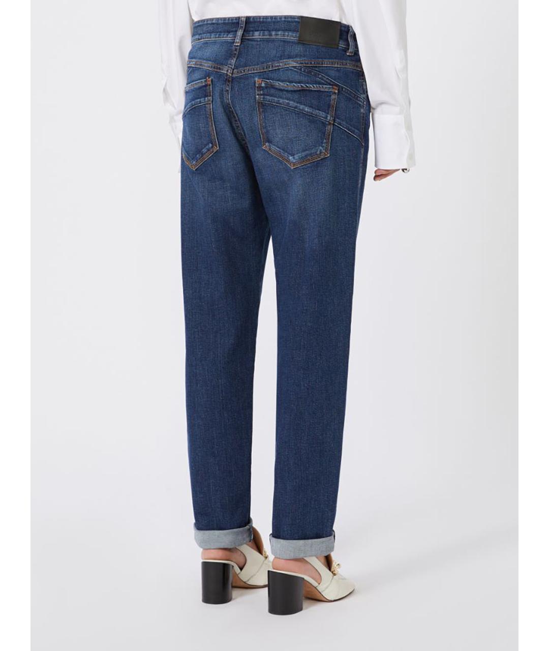 SPORTMAX Синие хлопковые прямые джинсы, фото 4