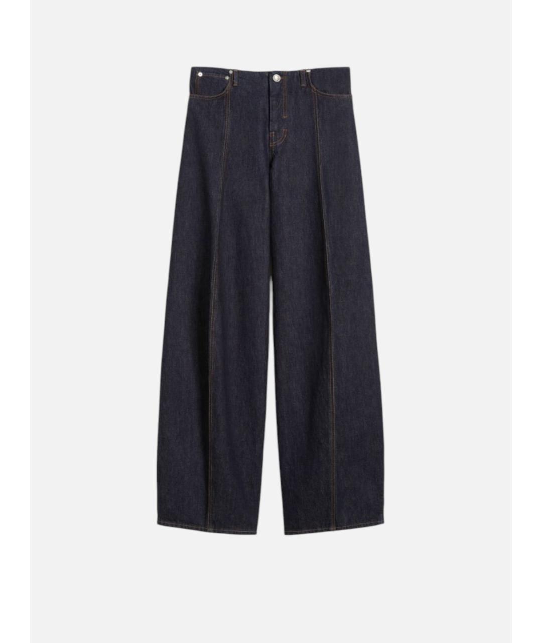 SPORTMAX Темно-синие хлопковые прямые джинсы, фото 6