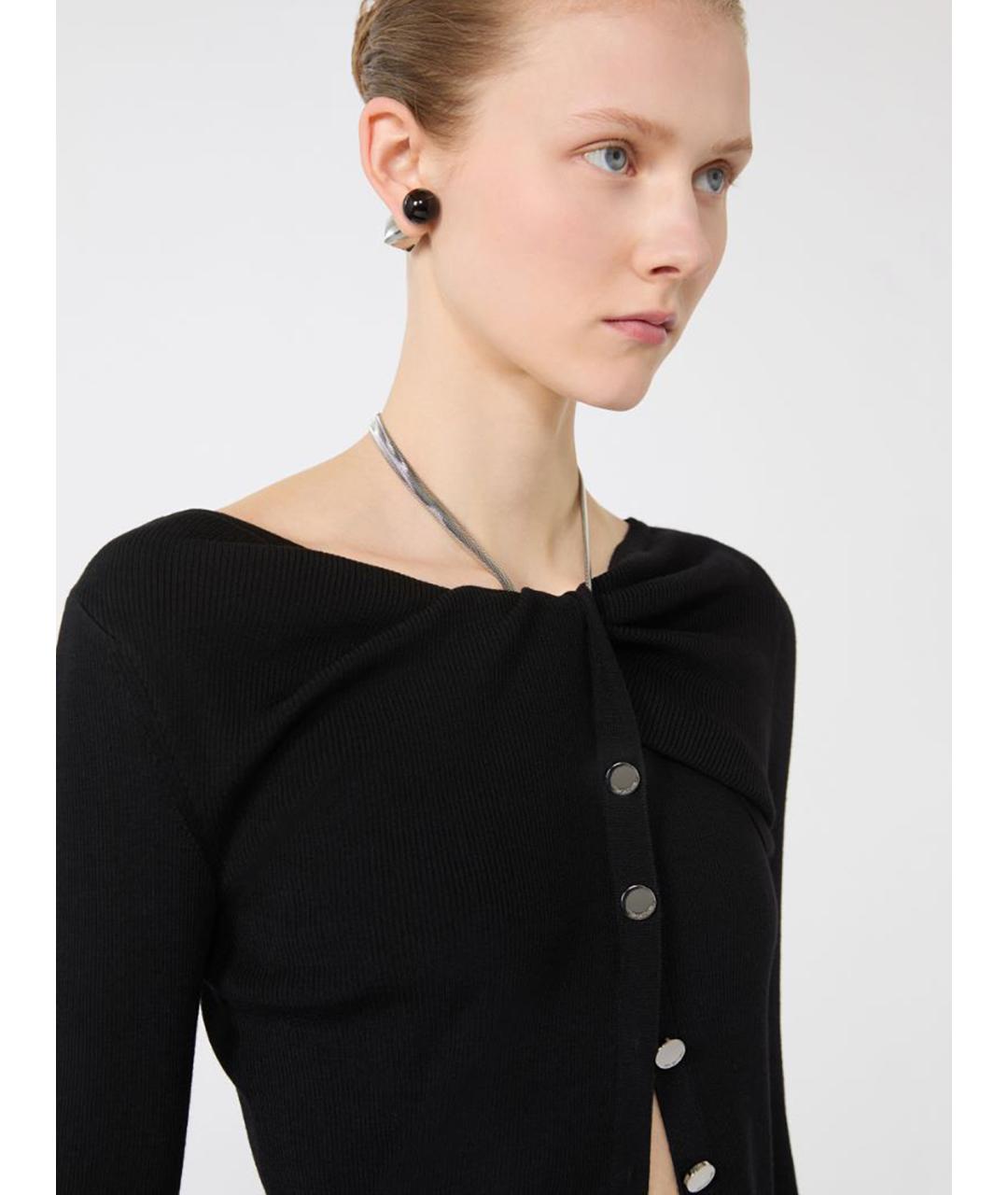 SPORTMAX Черный шерстяной кардиган, фото 4