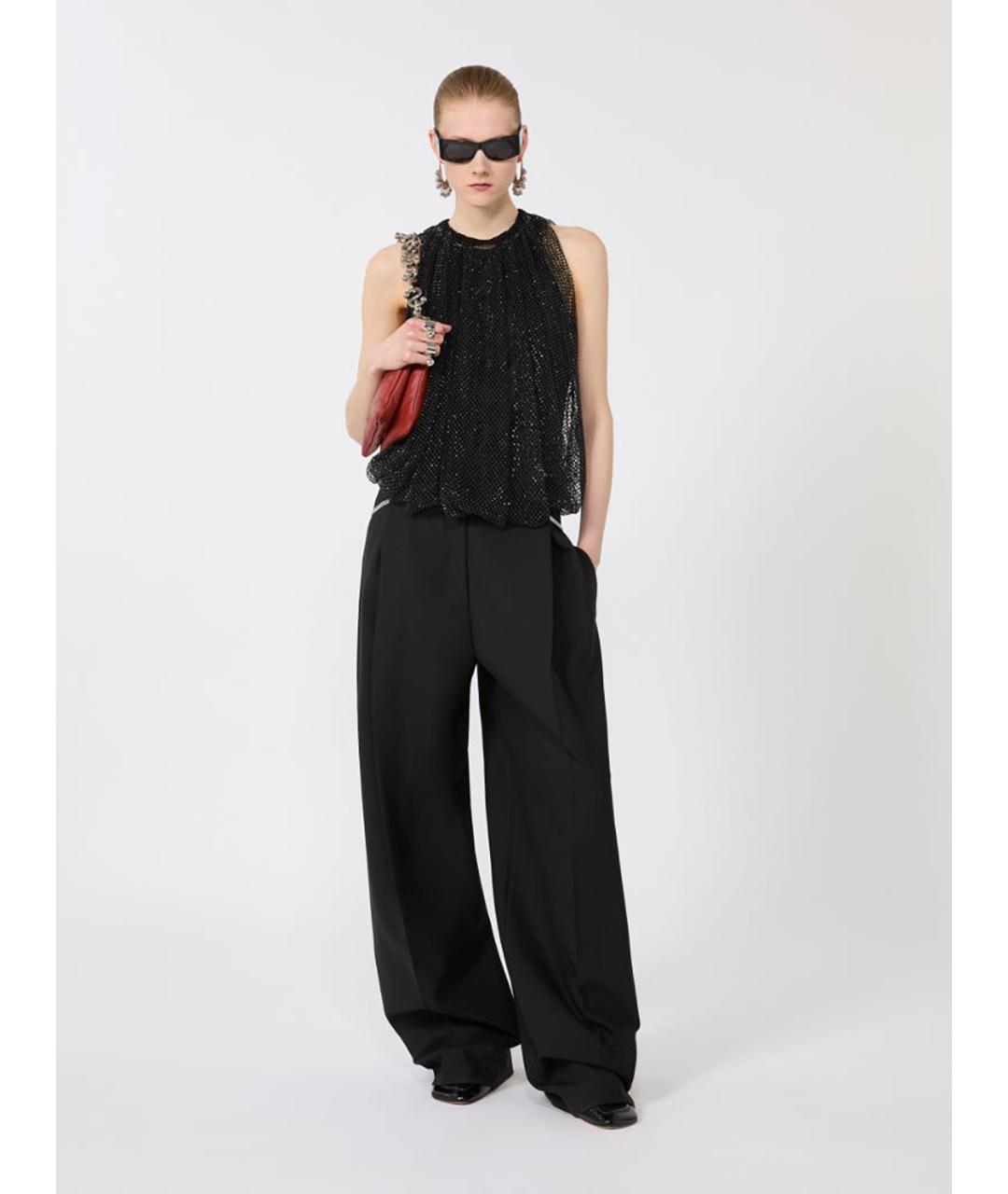 SPORTMAX Черная полиэстеровая майка, фото 2