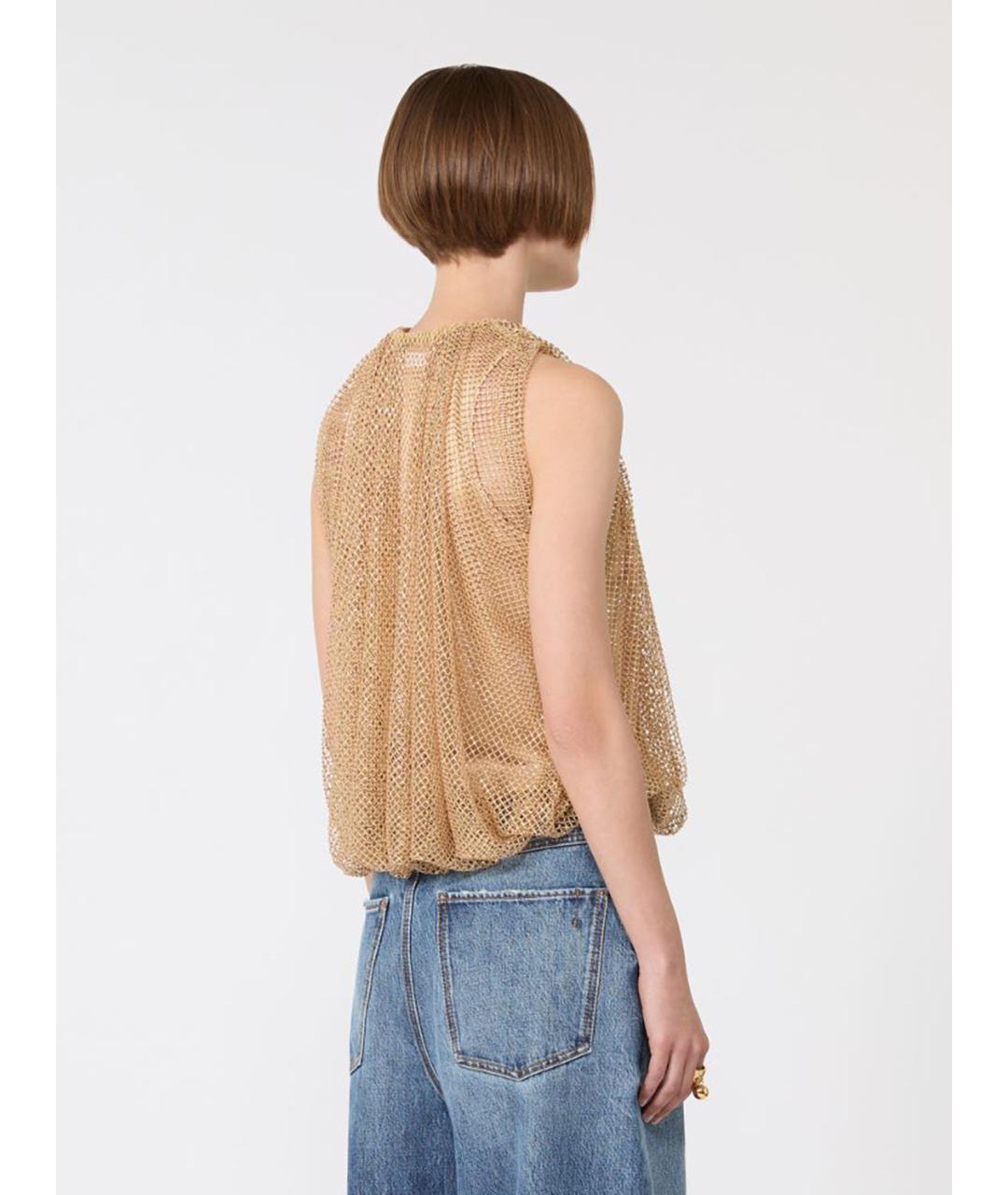 SPORTMAX Бежевая полиэстеровая блузы, фото 4