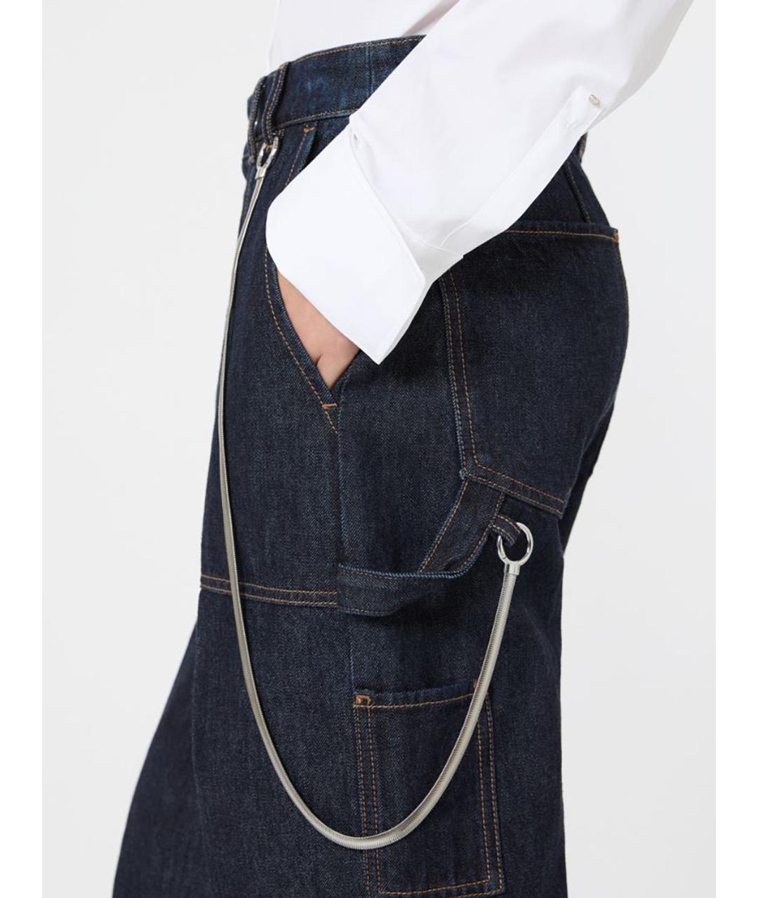 SPORTMAX Темно-синие хлопковые джинсы слим, фото 5