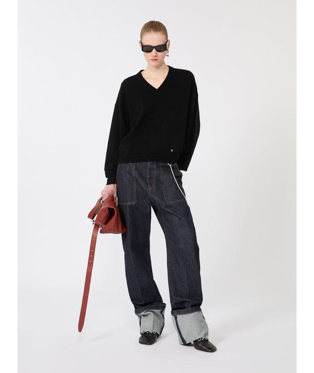 SPORTMAX Темно-синие хлопковые джинсы слим, фото 2