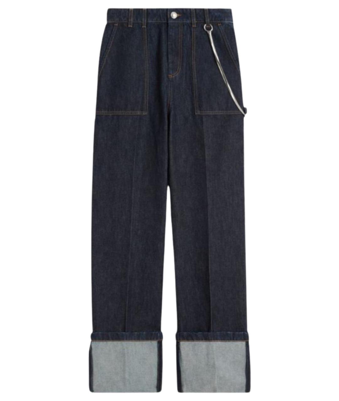 SPORTMAX Темно-синие хлопковые джинсы слим, фото 1